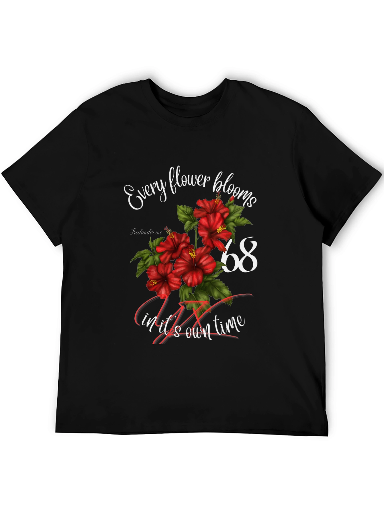 Floral Every flower blooms Black T-Shirt