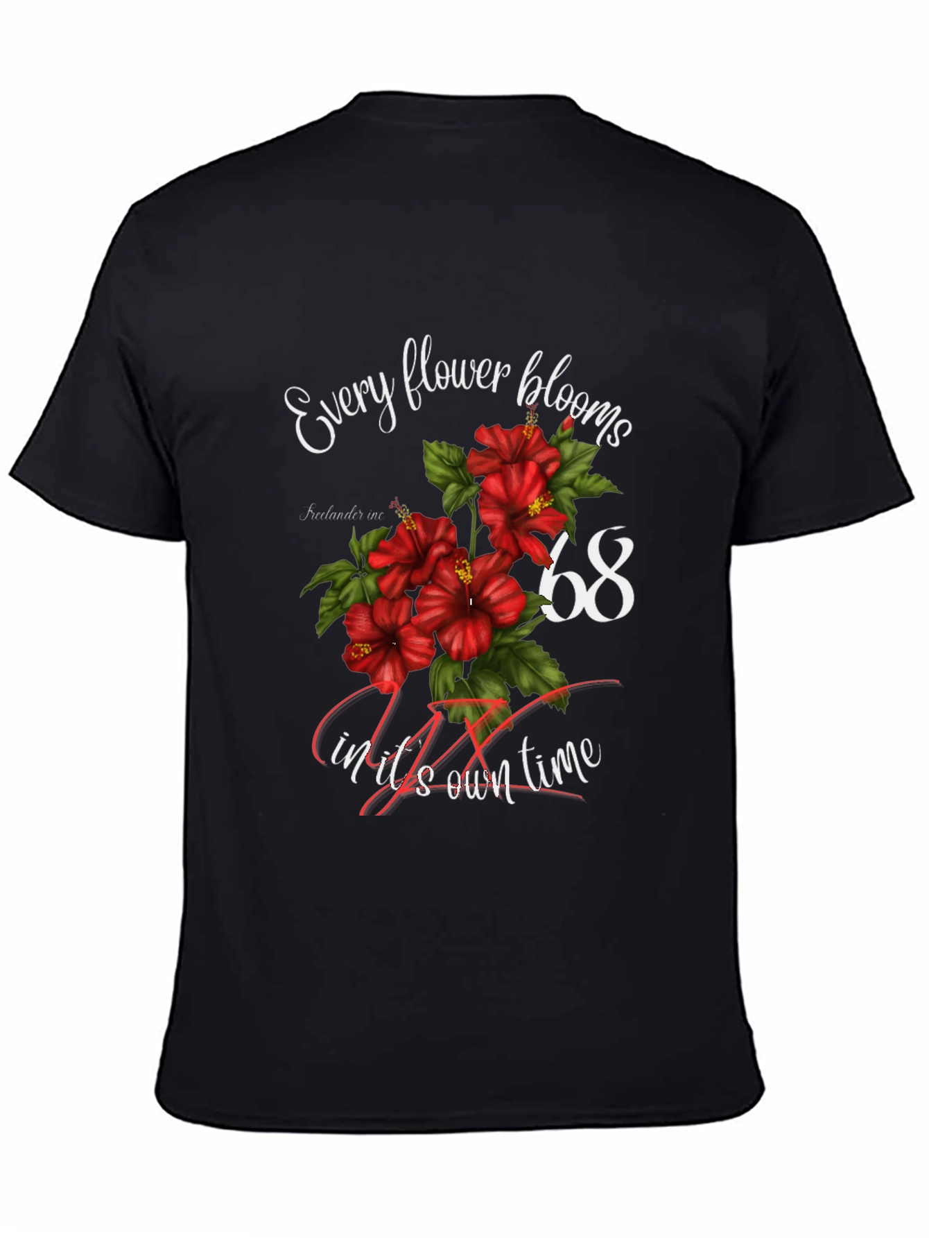 Floral Every flower blooms Black T-Shirt