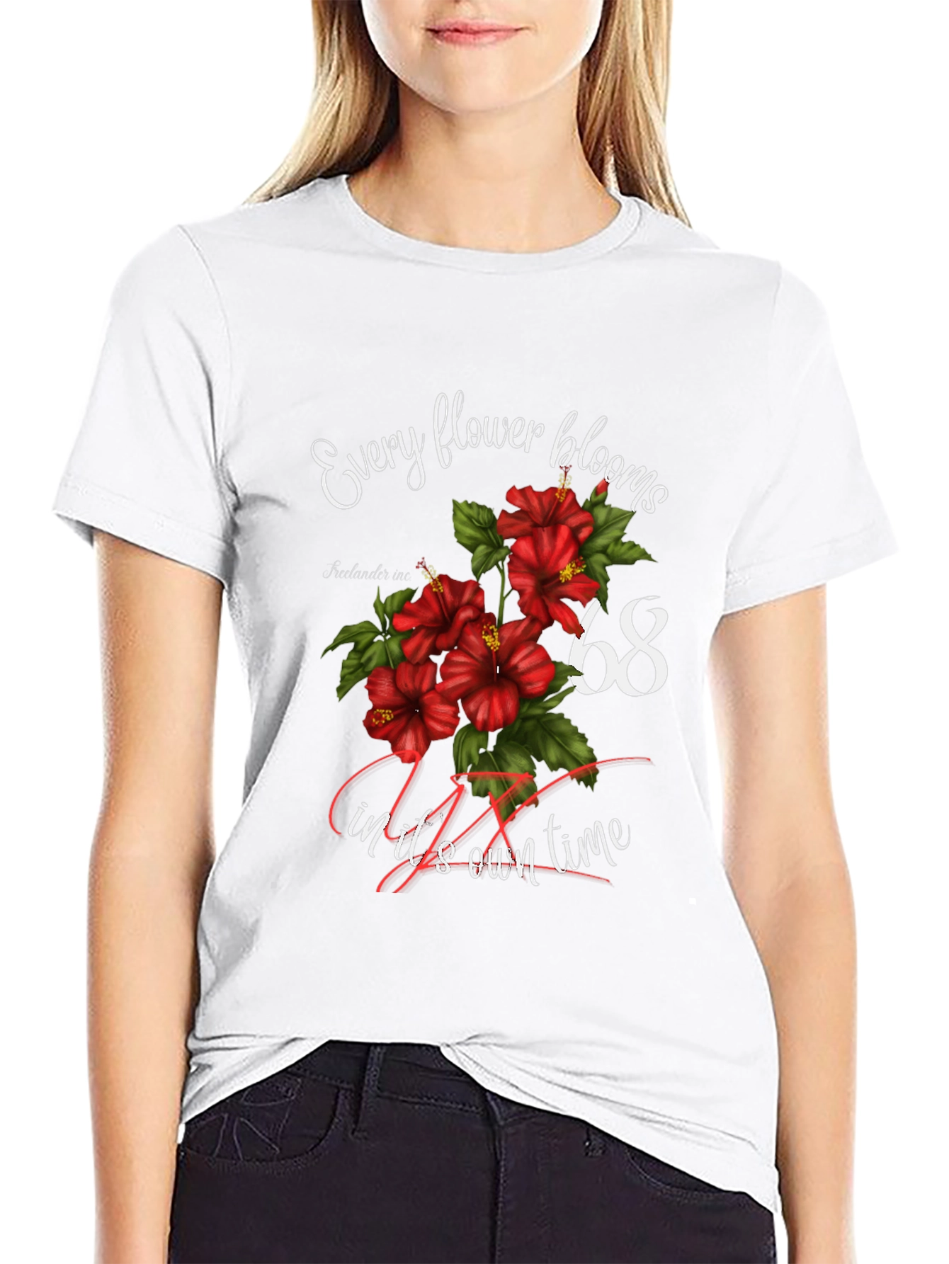 Floral Every flower blooms Black T-Shirt