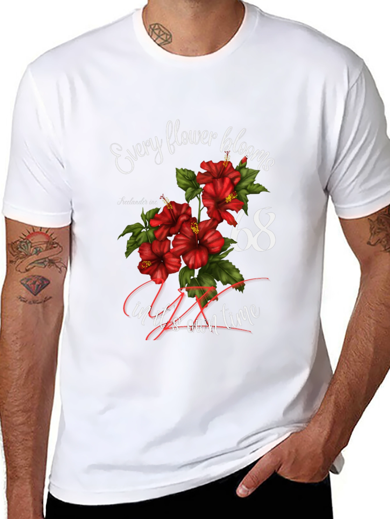 Floral Every flower blooms Black T-Shirt