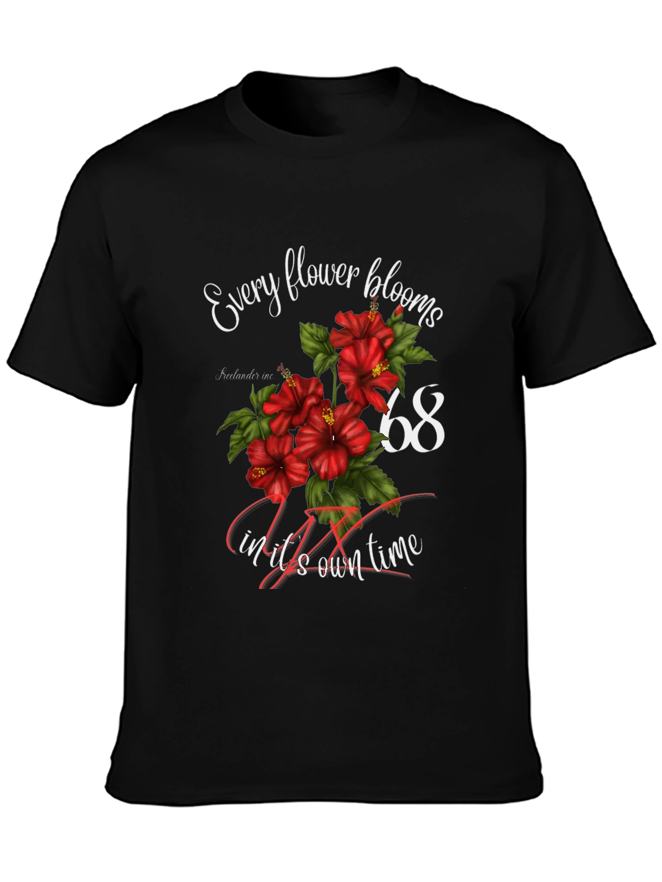 Floral Every flower blooms Black T-Shirt