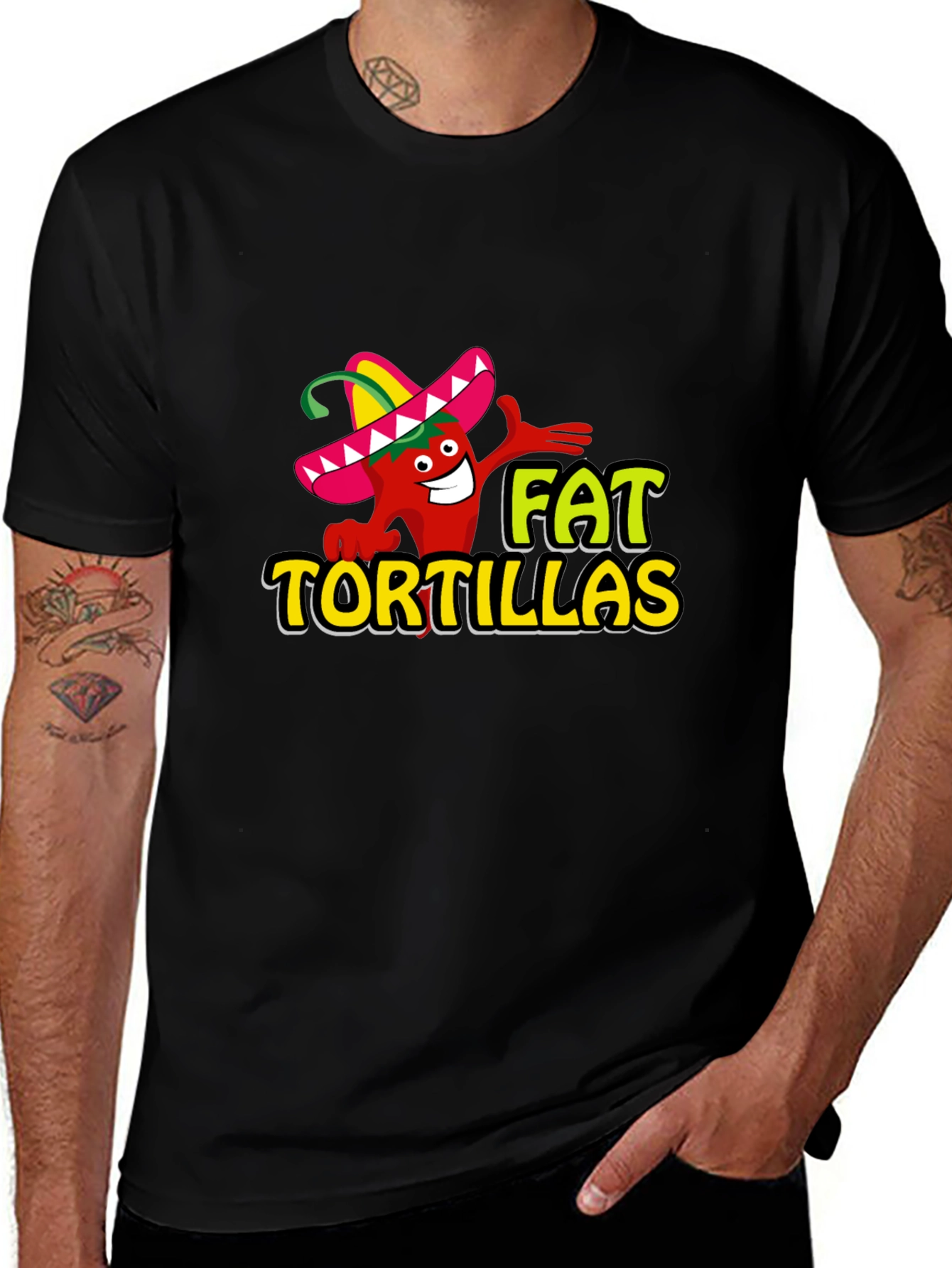 Fat Tortillas Graphic T-Shirt - Black