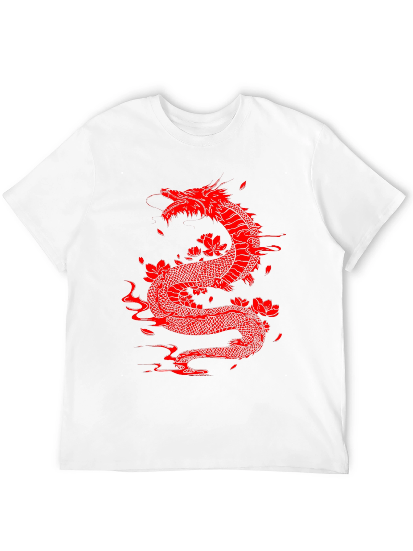 Red Dragon Graphic Tee - Black Cotton Blend Shirt