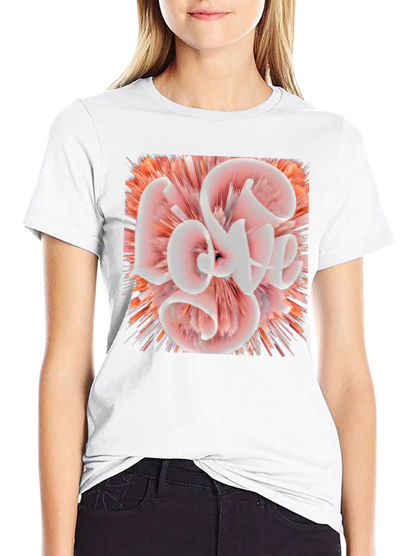 Abstract Love Graphic Black Tee