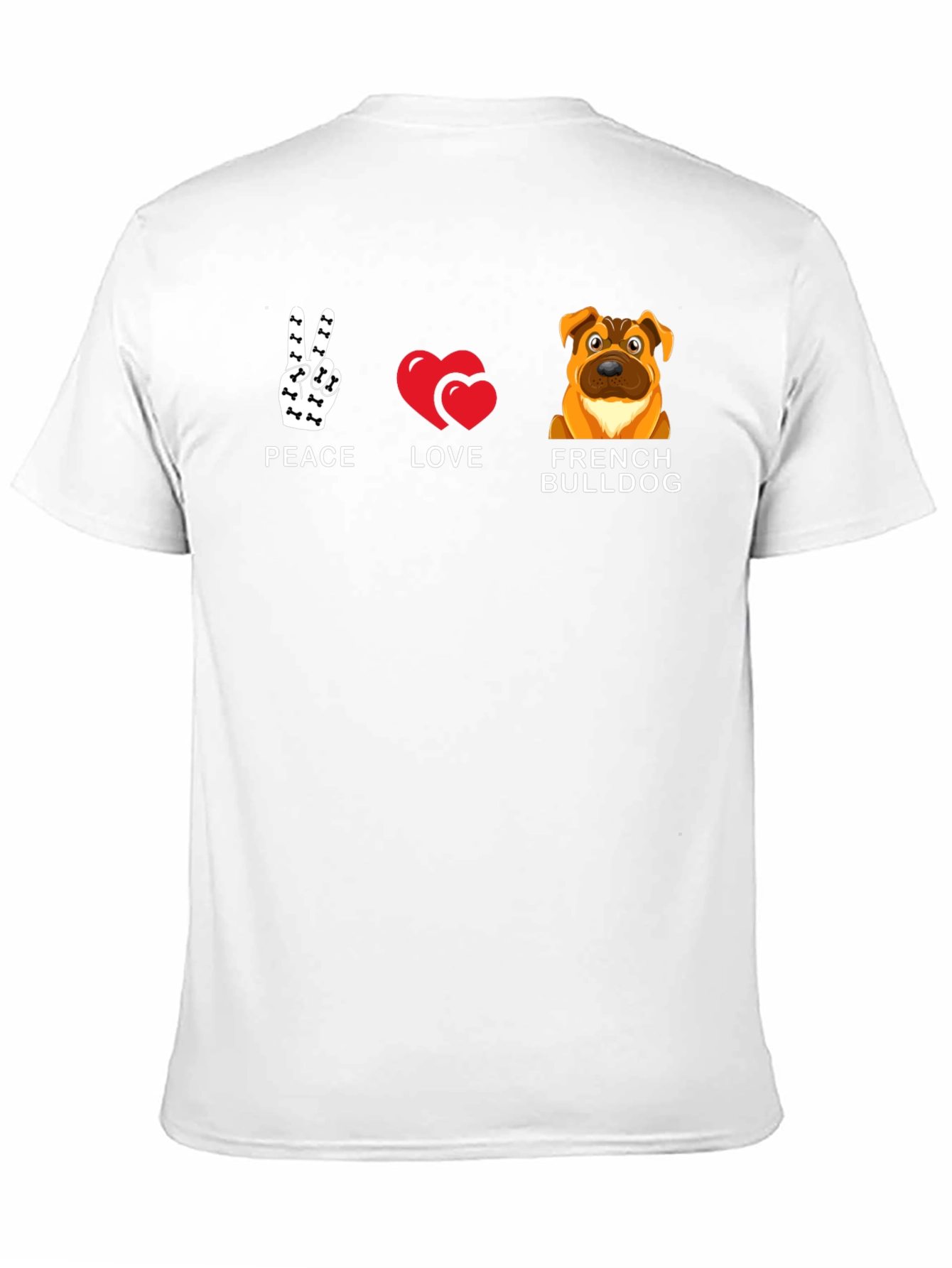 Peace Love French Bulldog Graphic T-Shirt
