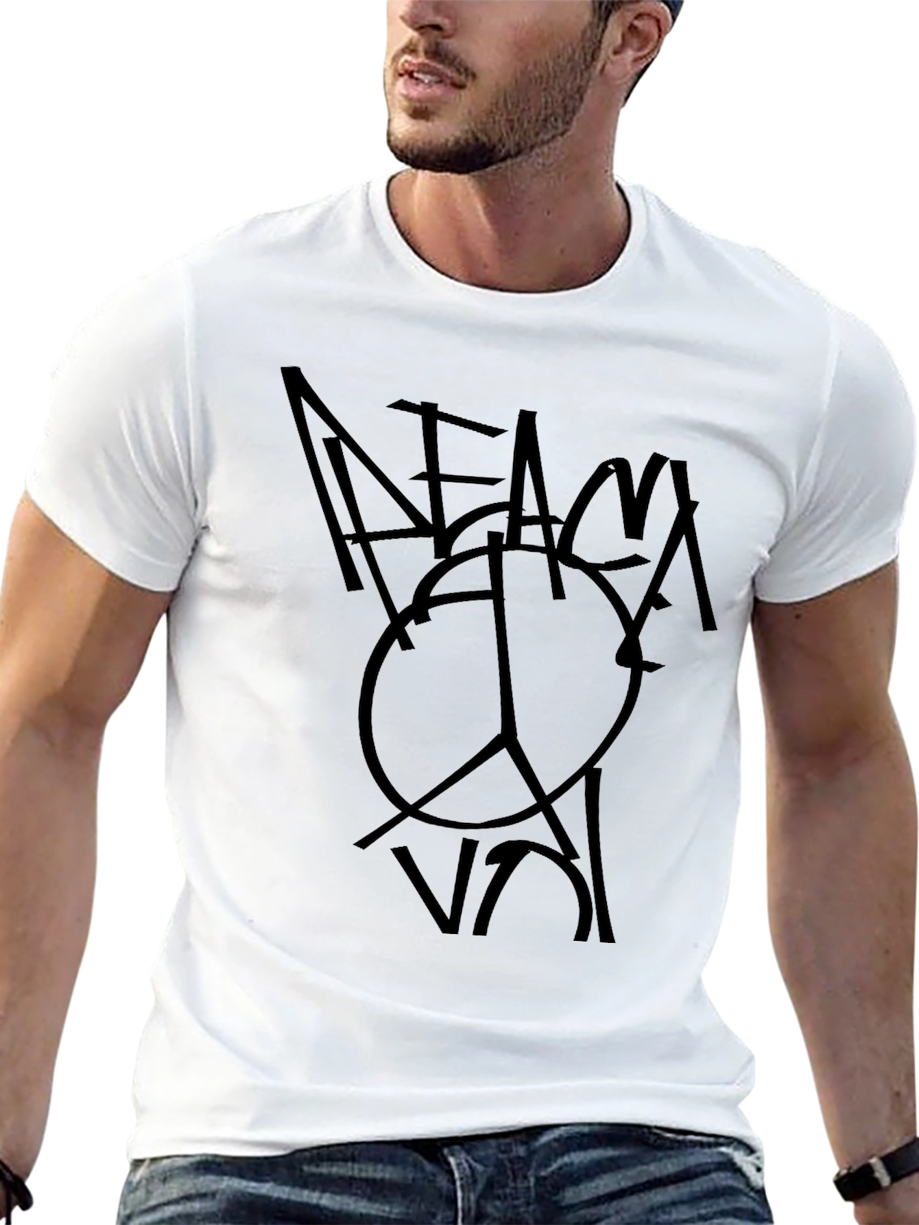 Peace Out Black Graphic T-Shirt