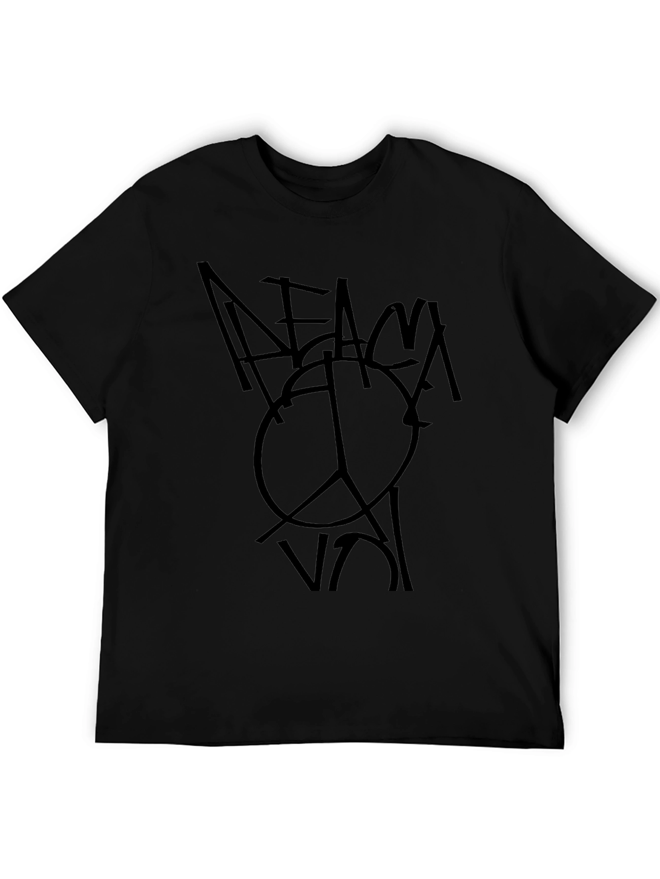 Peace Out Black Graphic T-Shirt