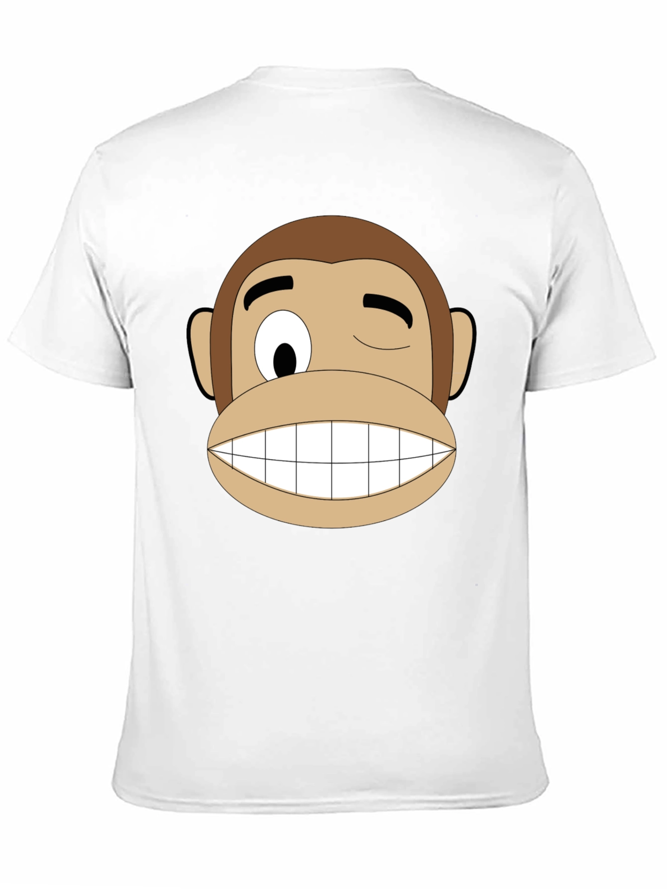 Funny Monkey Face Graphic T-Shirt - Black