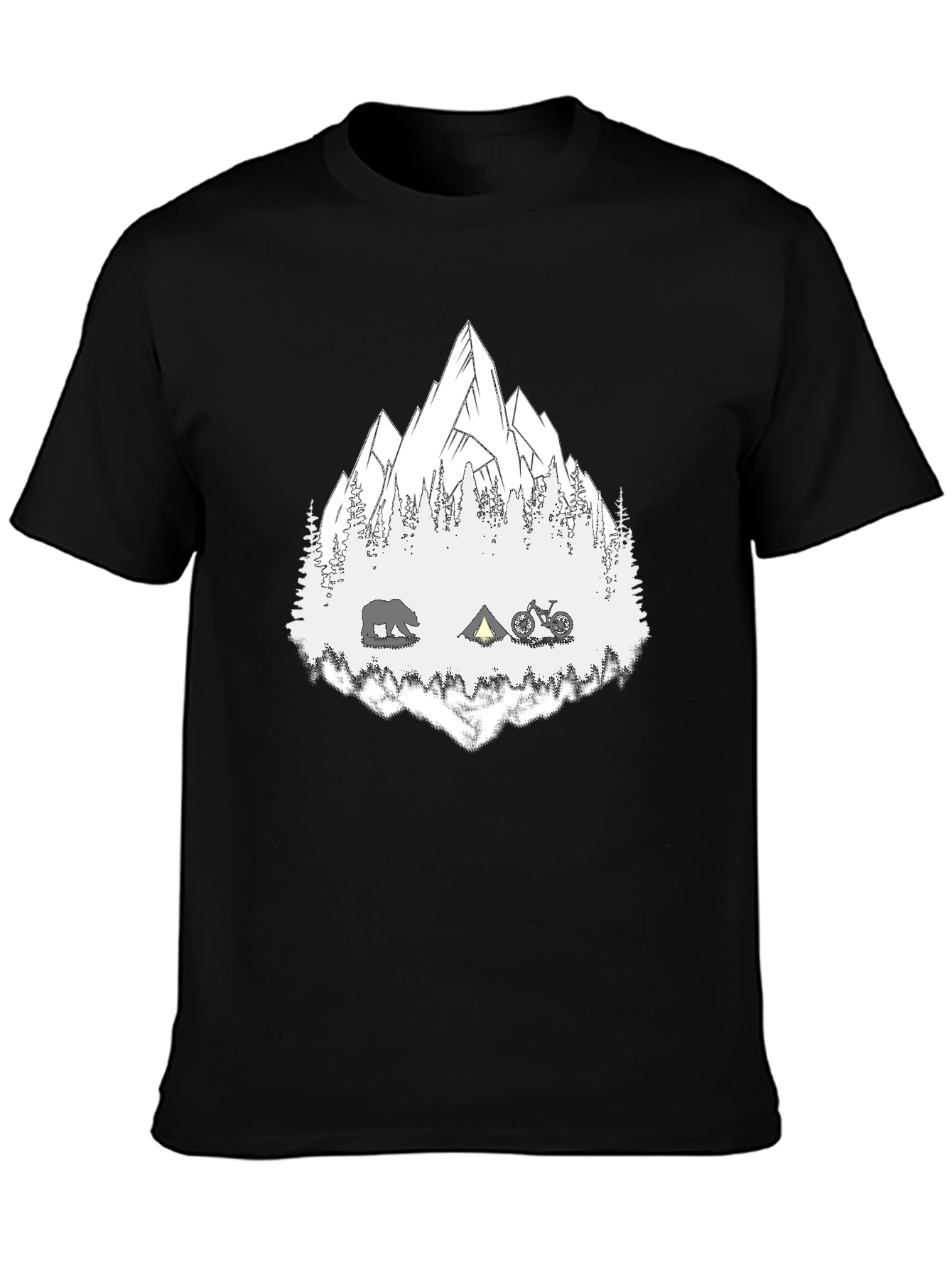 Mountain Adventure Black Graphic T-Shirt