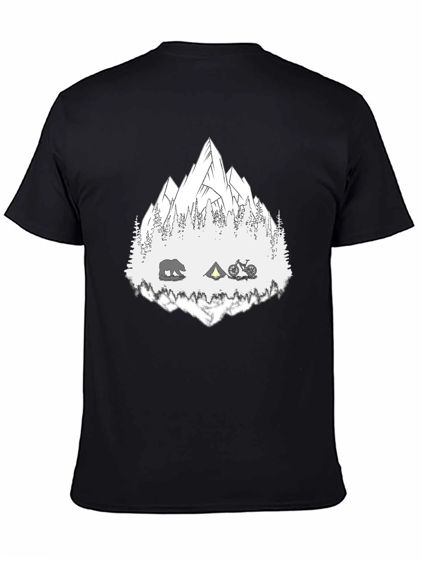 Mountain Adventure Black Graphic T-Shirt