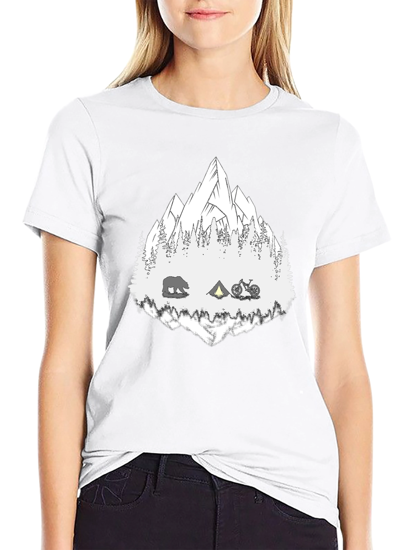Mountain Adventure Black Graphic T-Shirt
