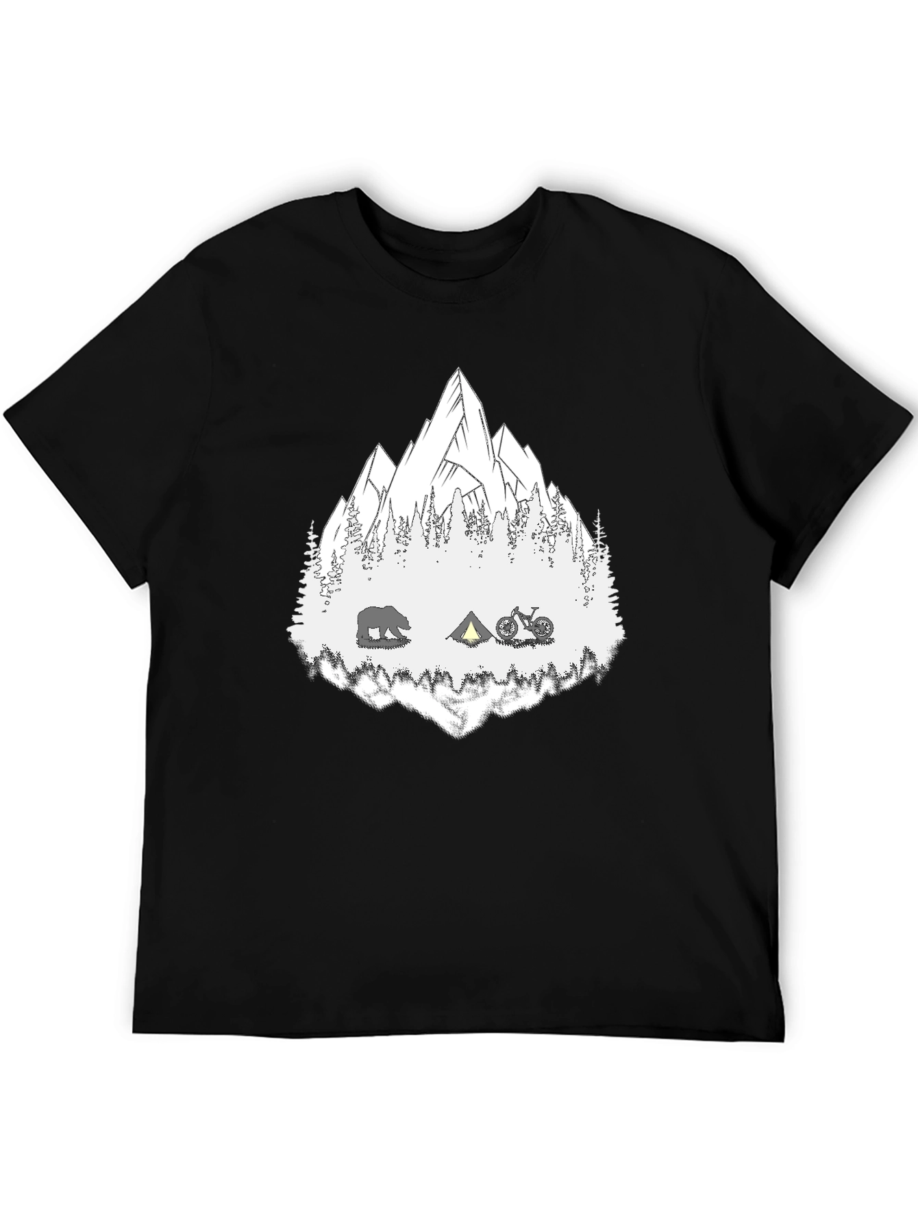 Mountain Adventure Black Graphic T-Shirt