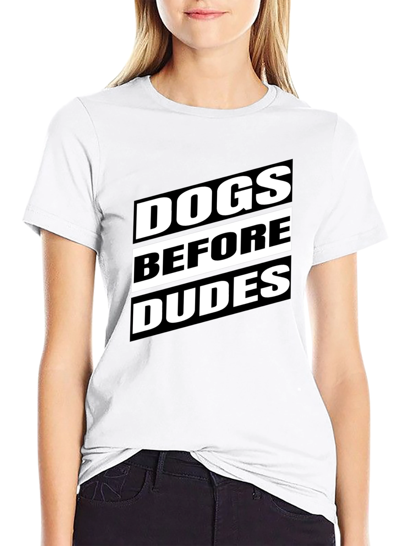 Dogs Before Dudes Graphic T-Shirt - Black