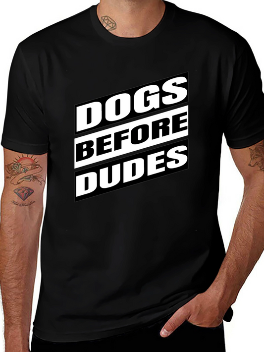 Dogs Before Dudes Graphic T-Shirt - Black