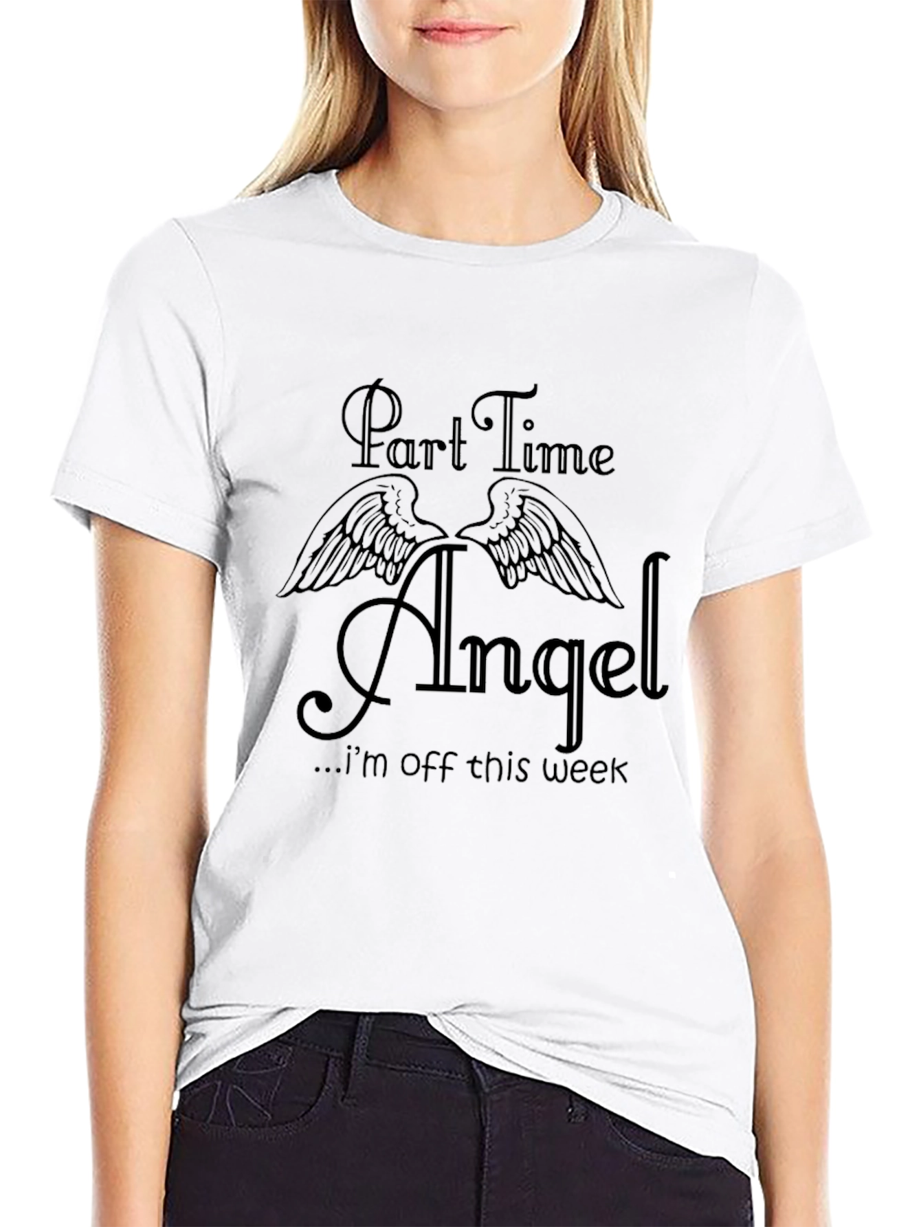 Part Time Angel Graphic T-Shirt - Black