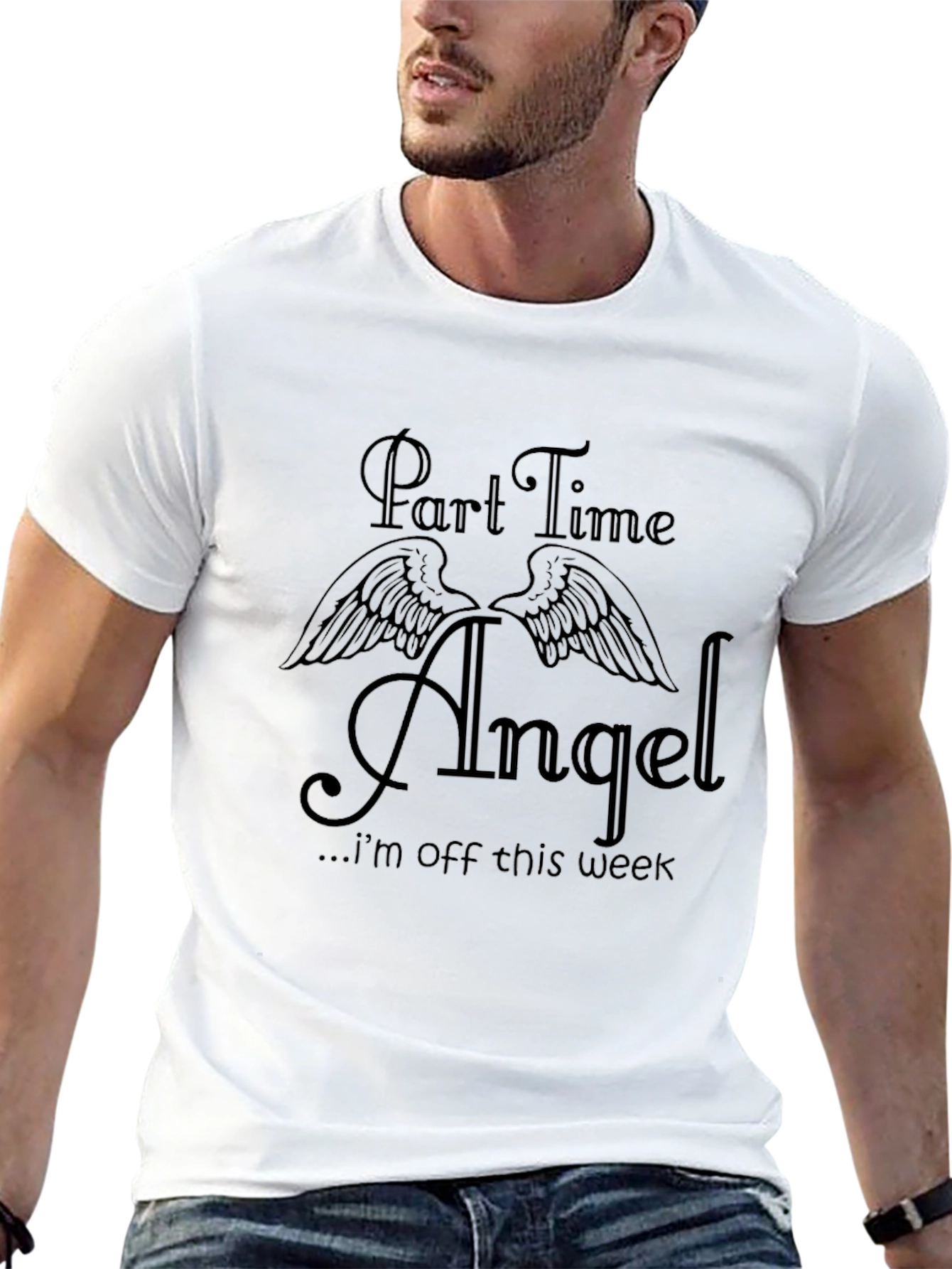 Part Time Angel Graphic T-Shirt - Black