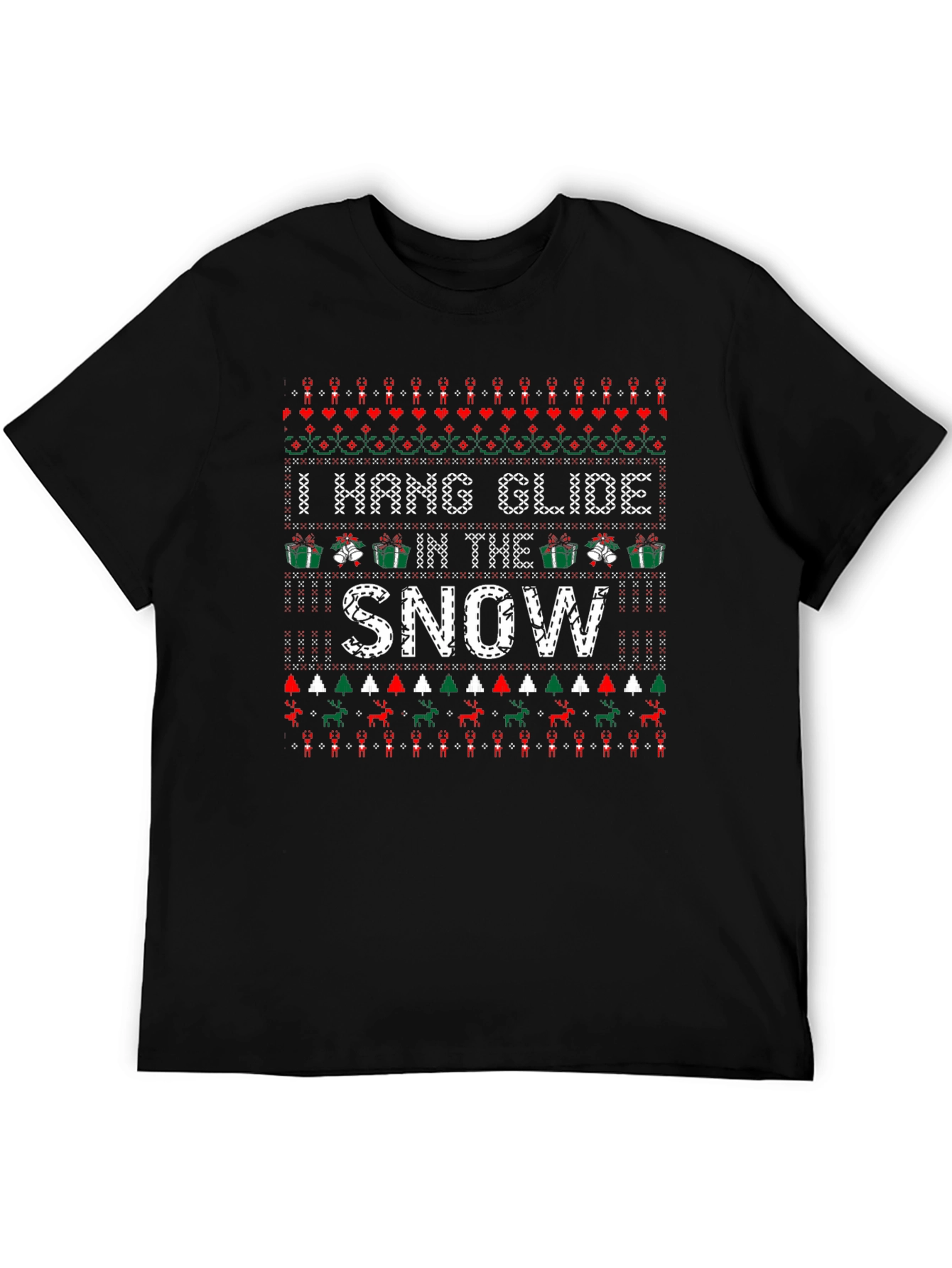 I Hang Glide in the Snow Ugly Christmas T-Shirt