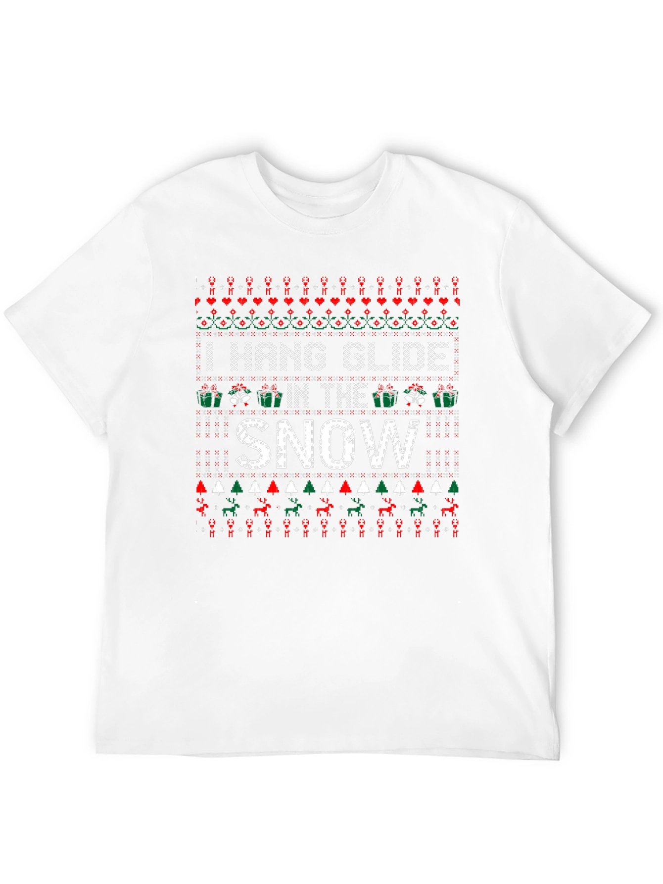 I Hang Glide in the Snow Ugly Christmas T-Shirt