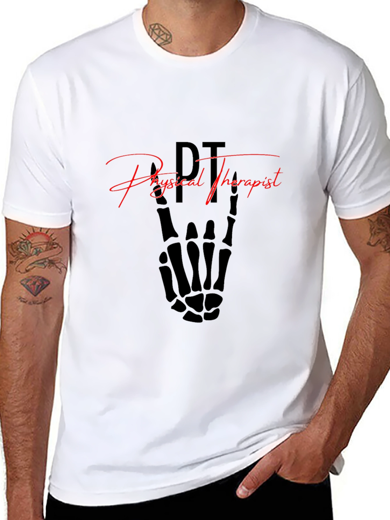 Physical Therapist Skeleton Hand T-Shirt