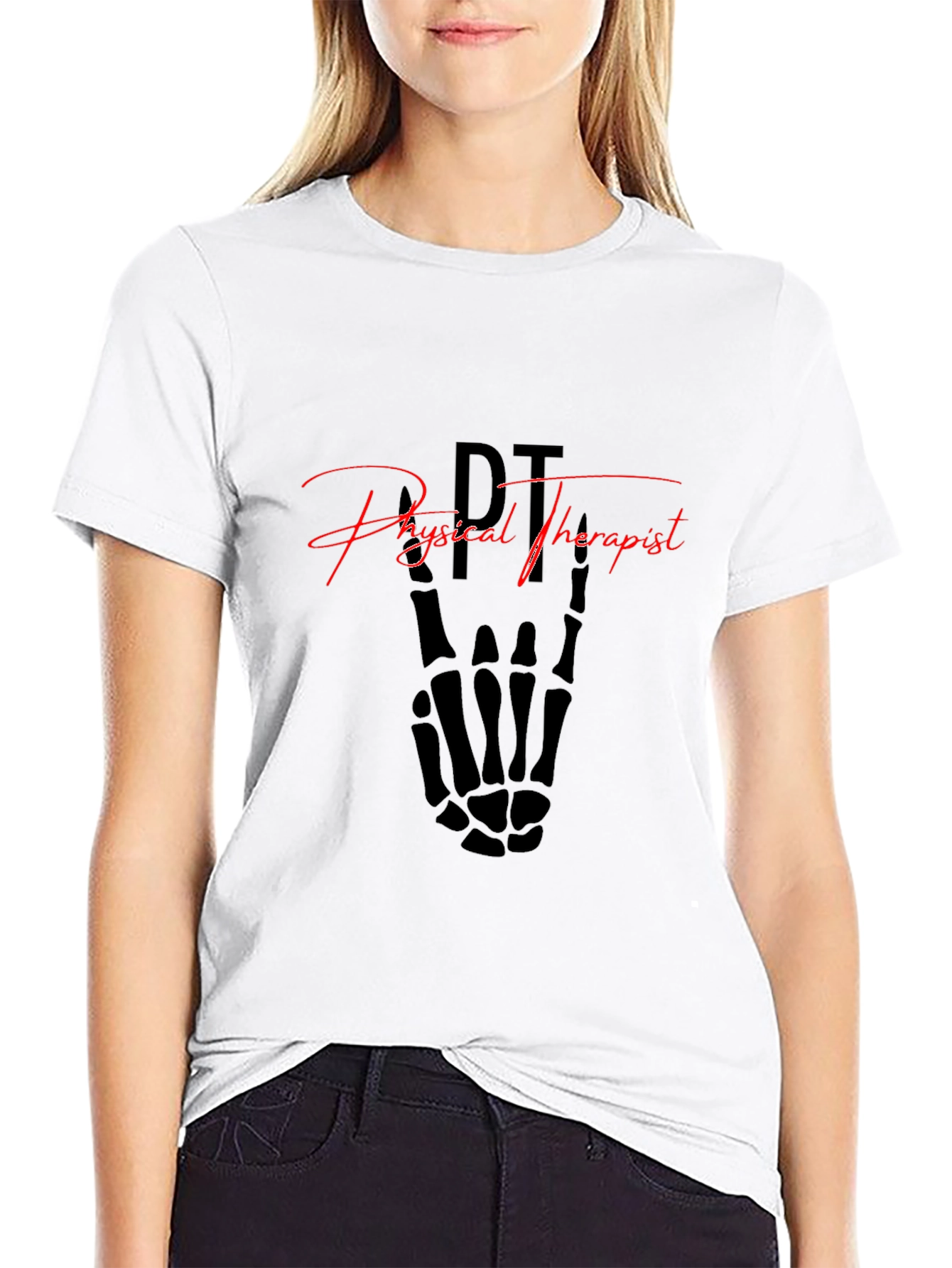 Physical Therapist Skeleton Hand T-Shirt