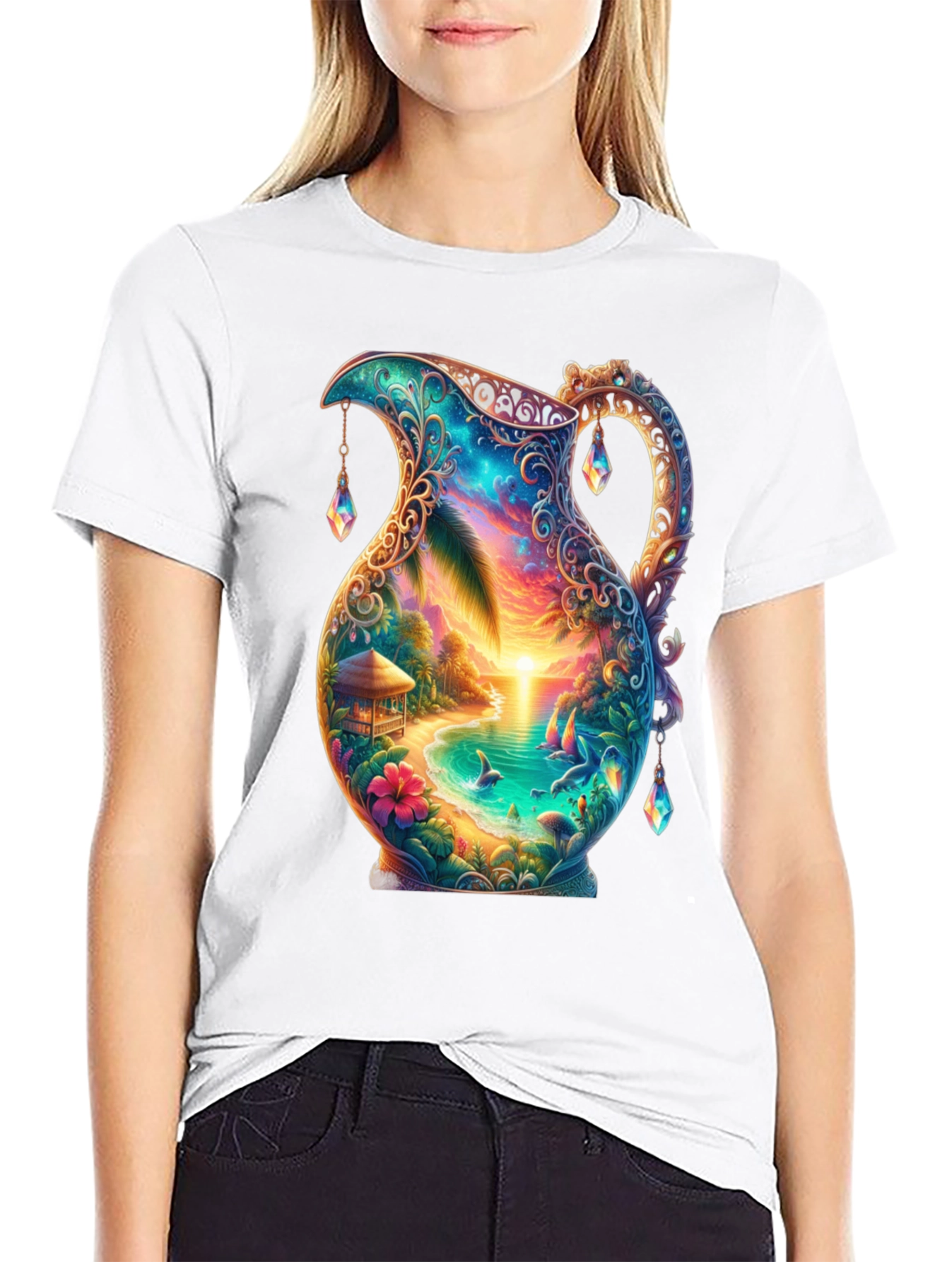 Tropical Beach Pitcher Graphic Tee