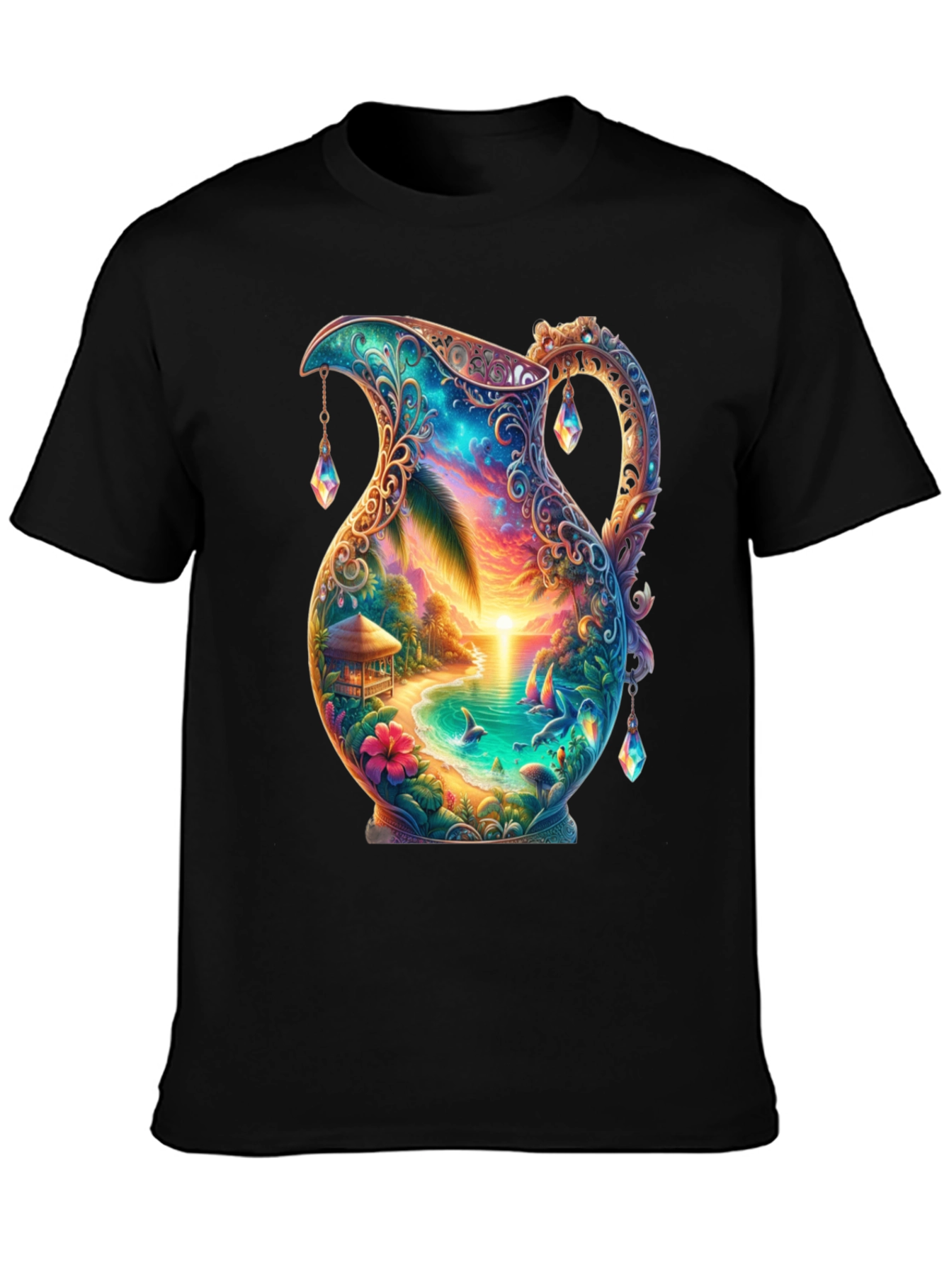 Tropical Beach Pitcher Graphic Tee