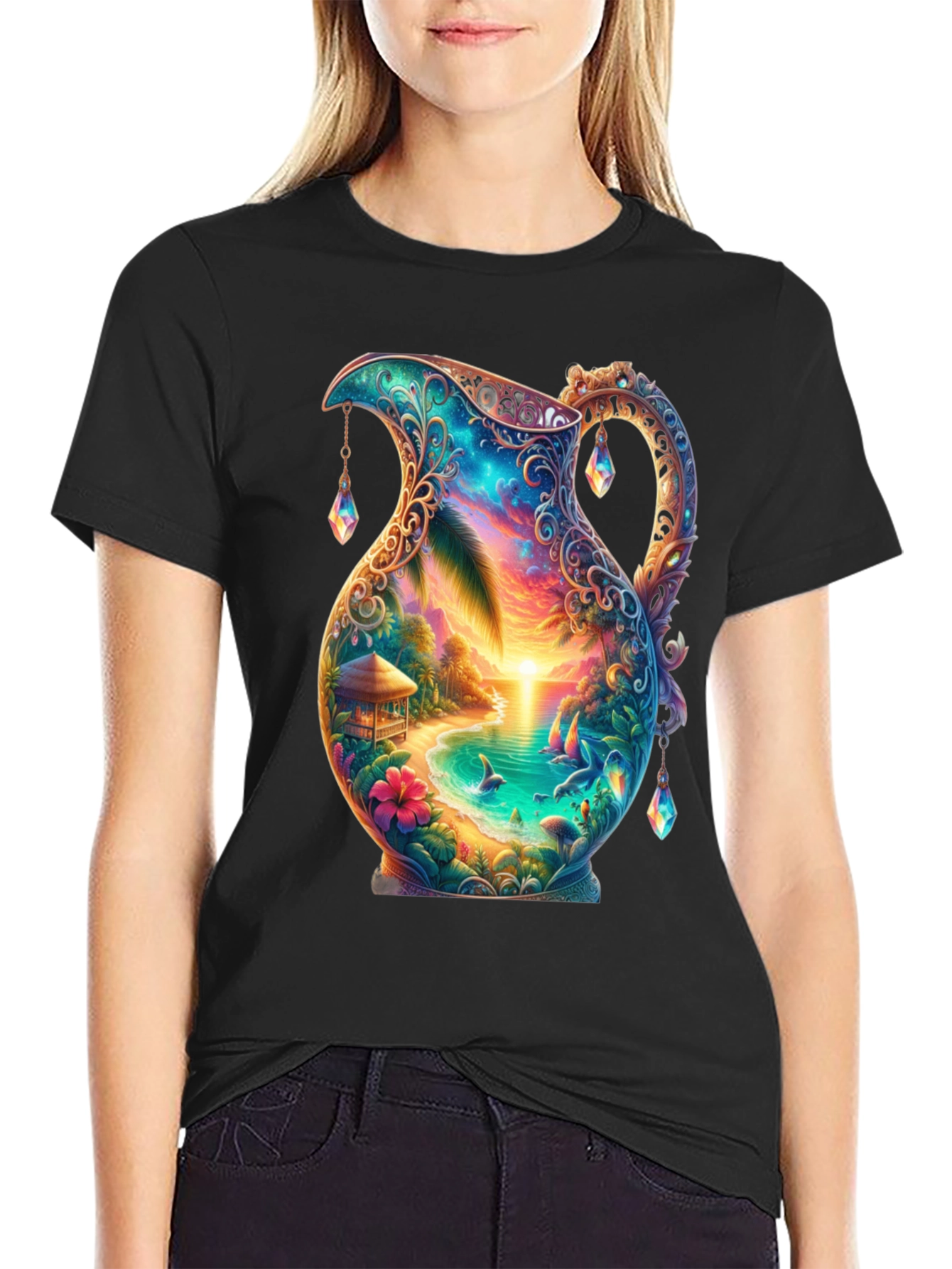 Tropical Beach Pitcher Graphic Tee