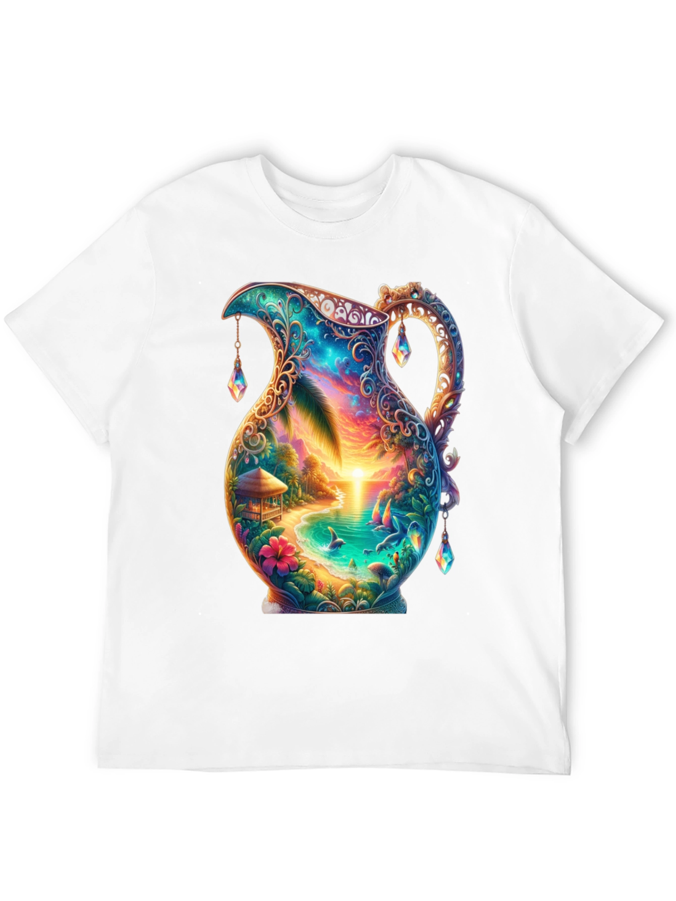 Tropical Beach Pitcher Graphic Tee
