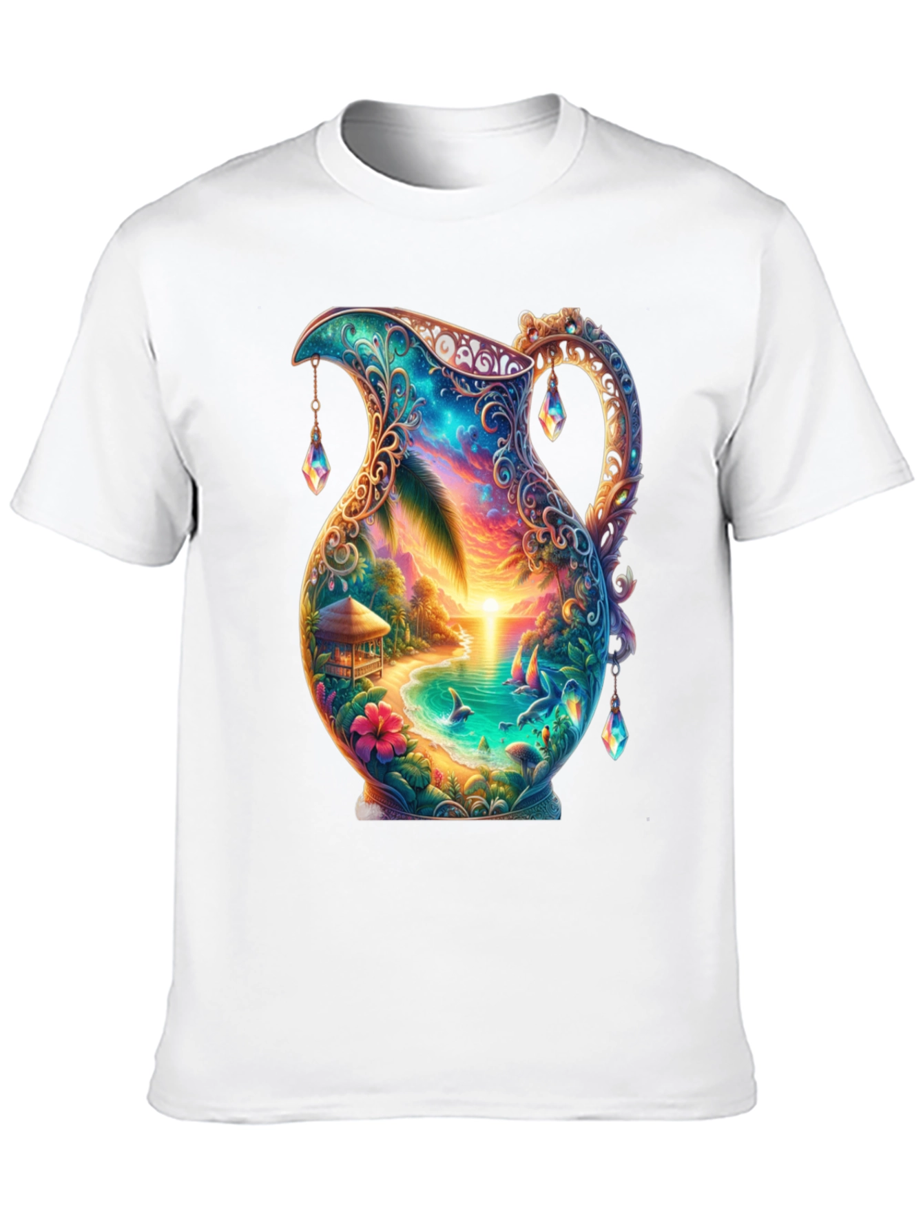 Tropical Beach Pitcher Graphic Tee