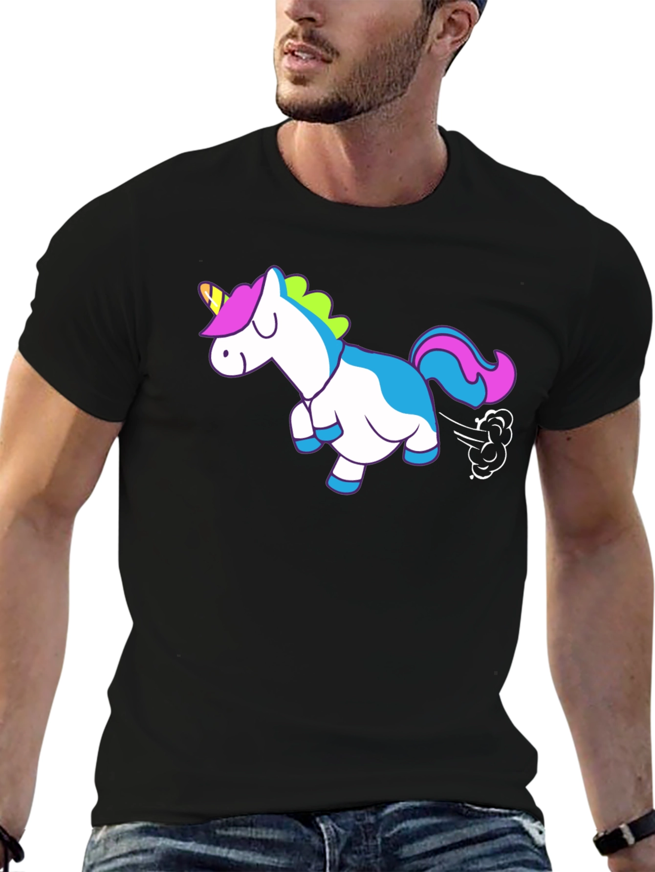 Funny Farting Unicorn Graphic T-Shirt