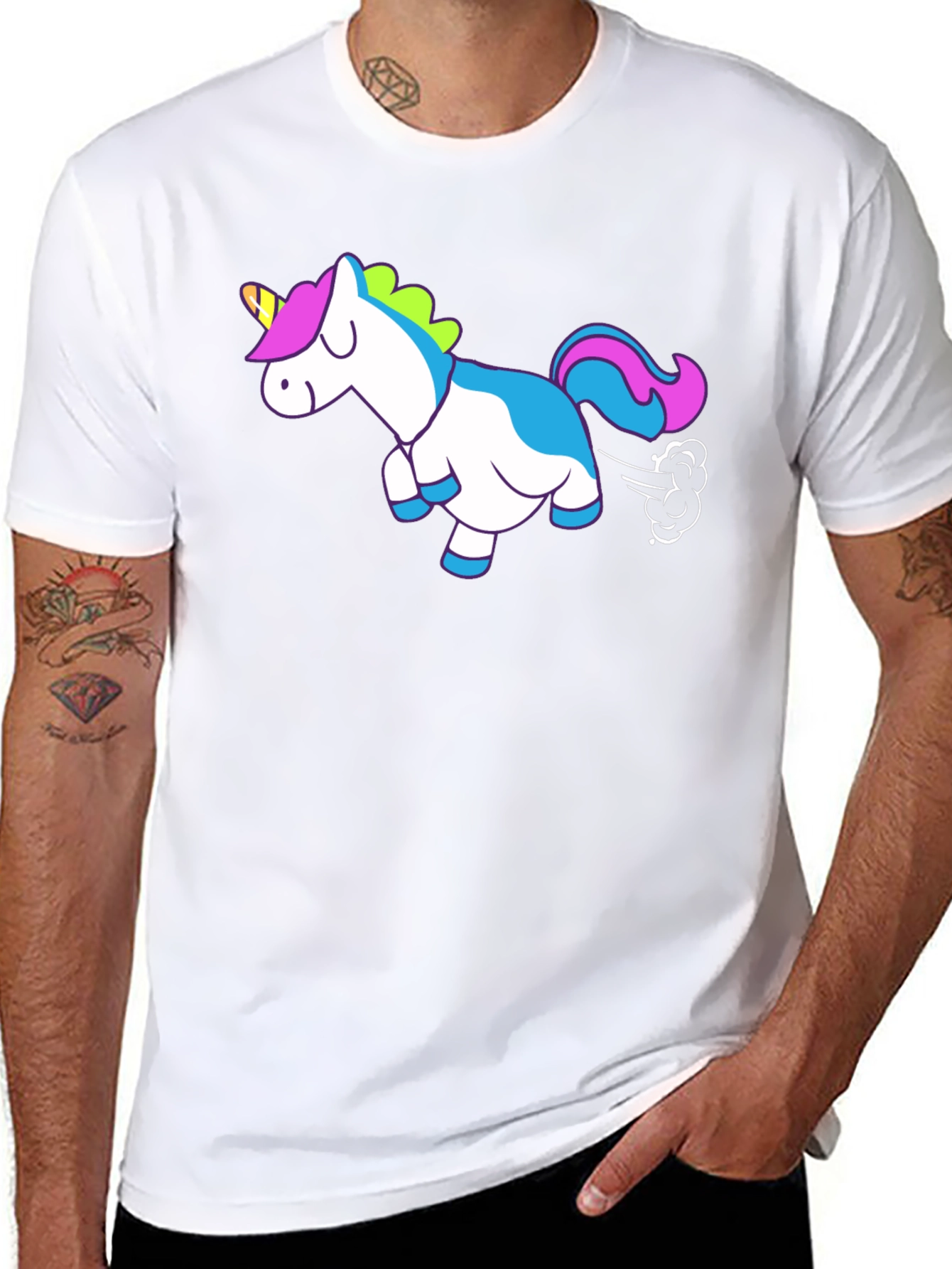 Funny Farting Unicorn Graphic T-Shirt