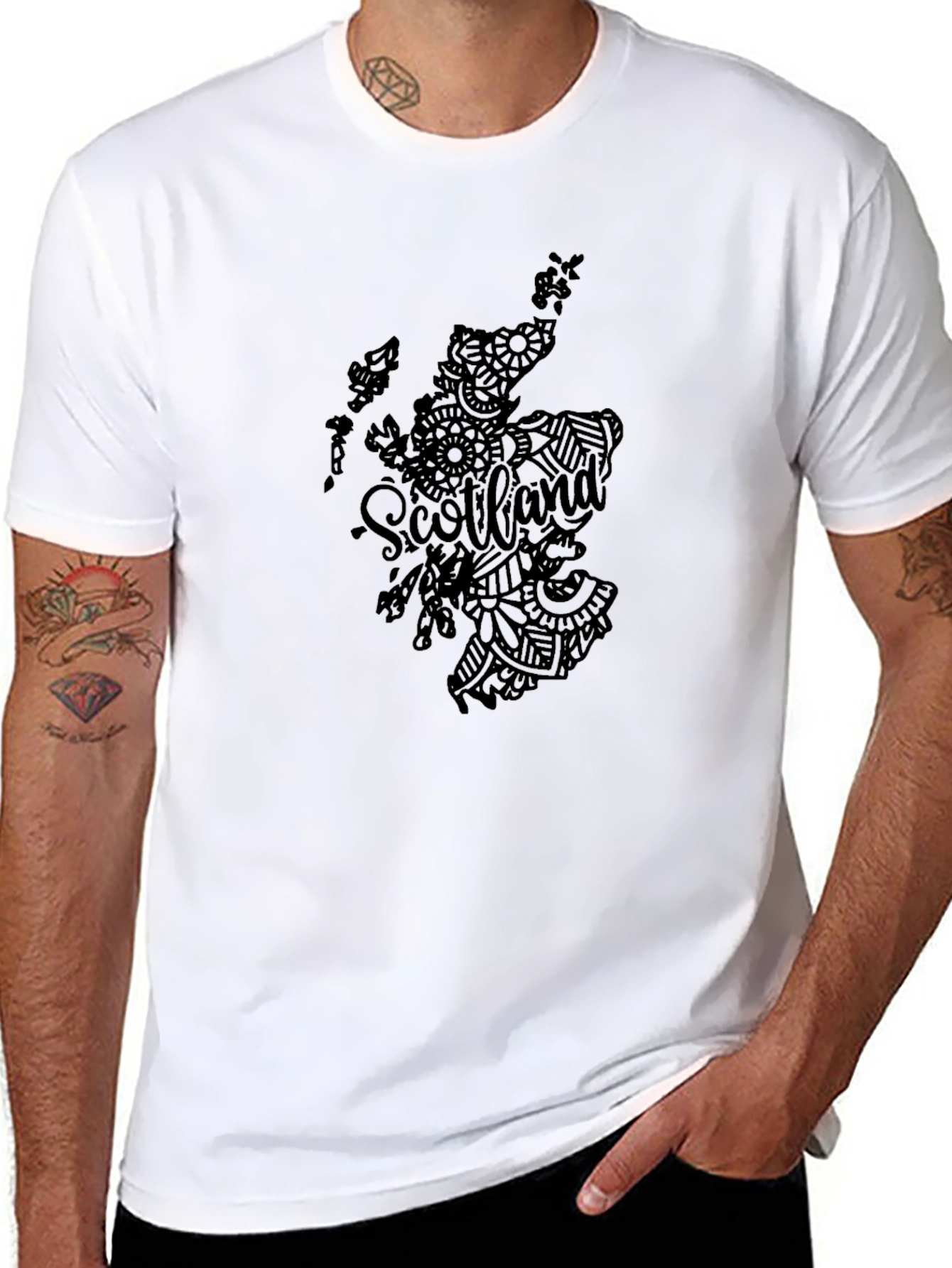Scotland Map T-Shirt - Black Graphic Tee