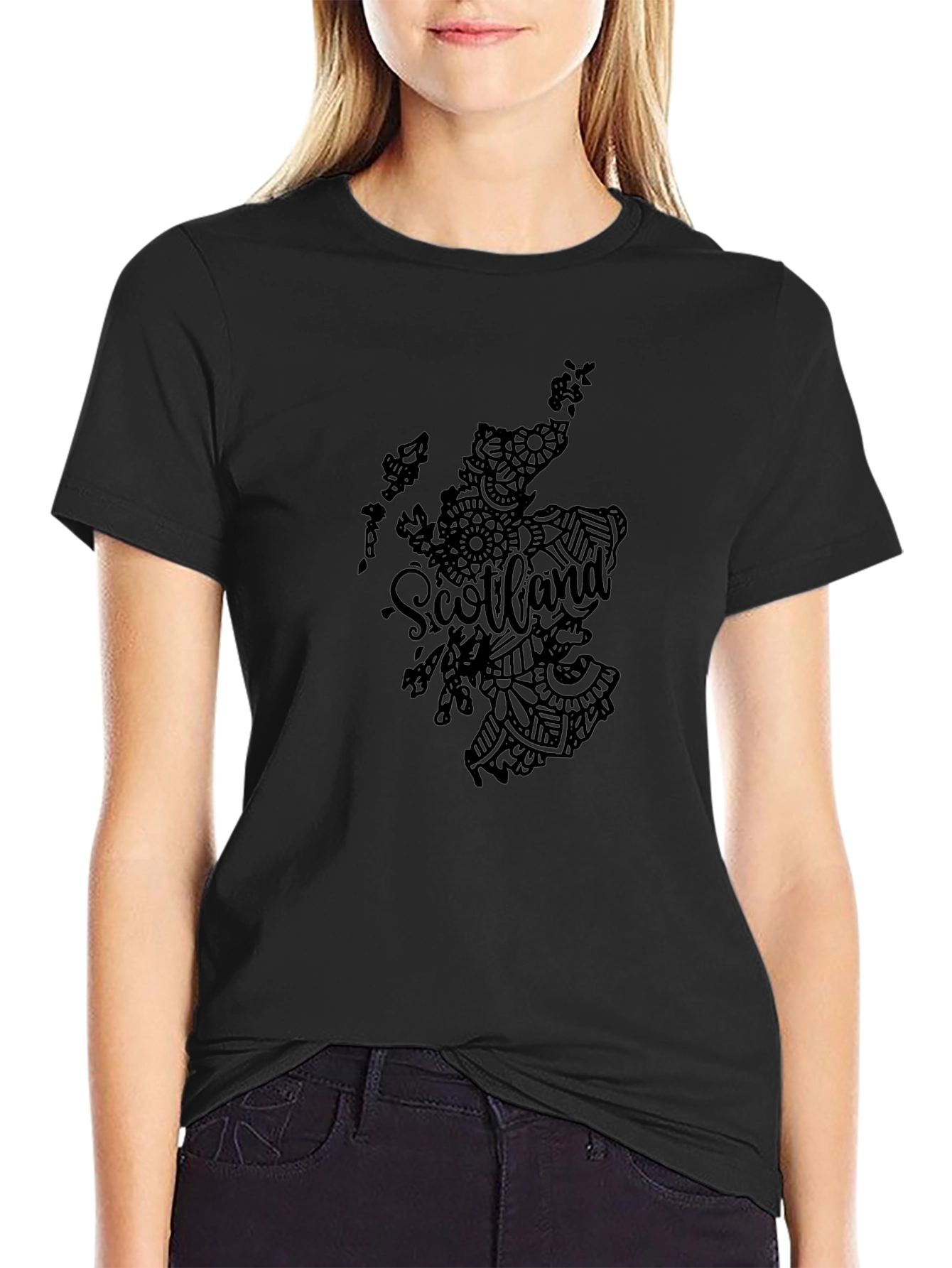 Scotland Map T-Shirt - Black Graphic Tee