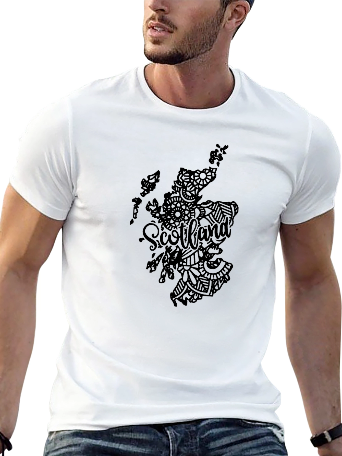 Scotland Map T-Shirt - Black Graphic Tee