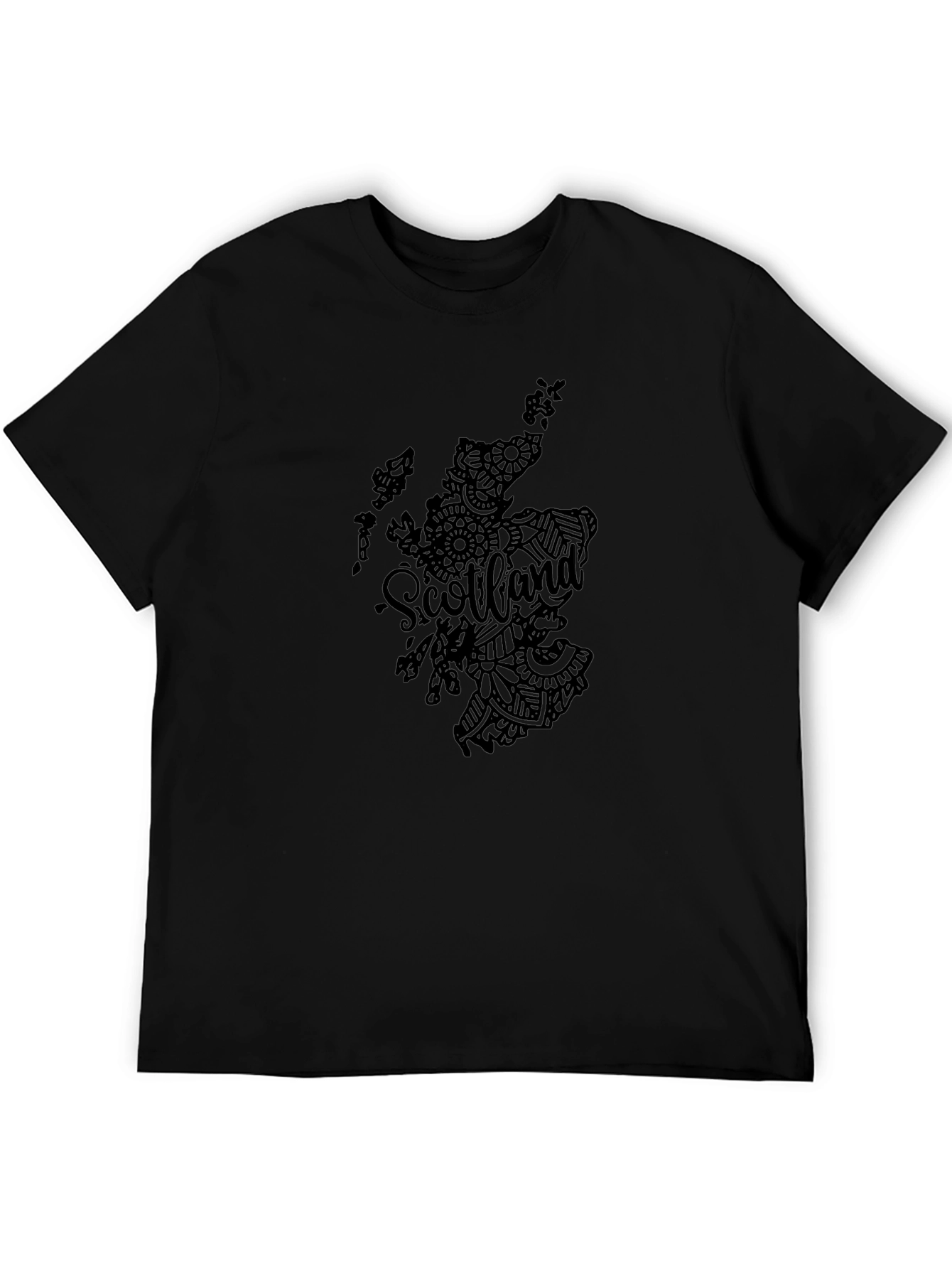Scotland Map T-Shirt - Black Graphic Tee