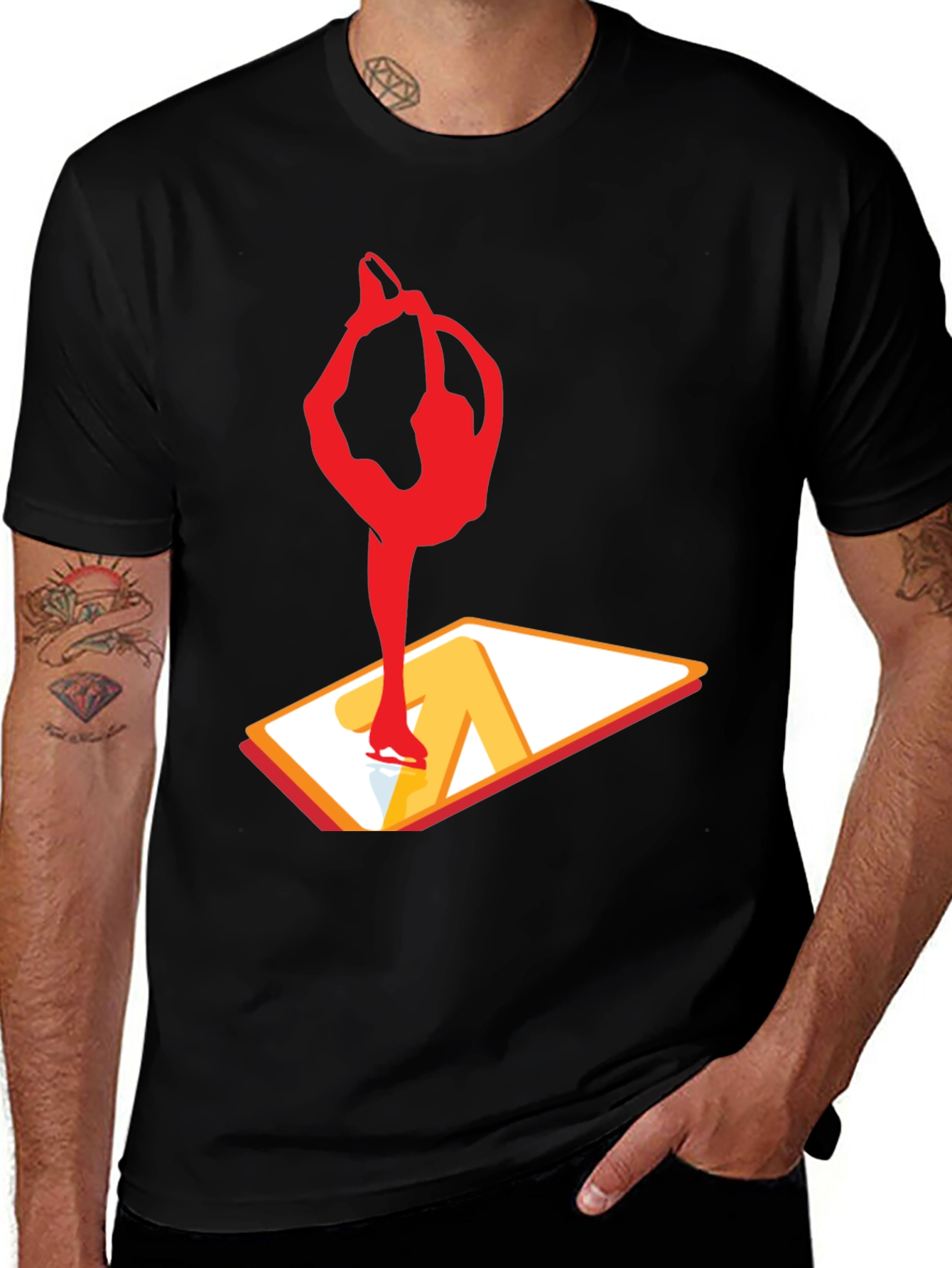 Figure Skating Graphic T-Shirt - Black