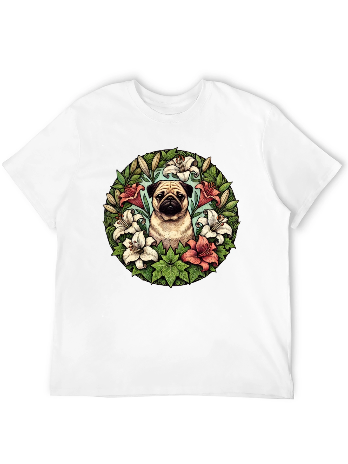 Pug and Lily Floral T-Shirt