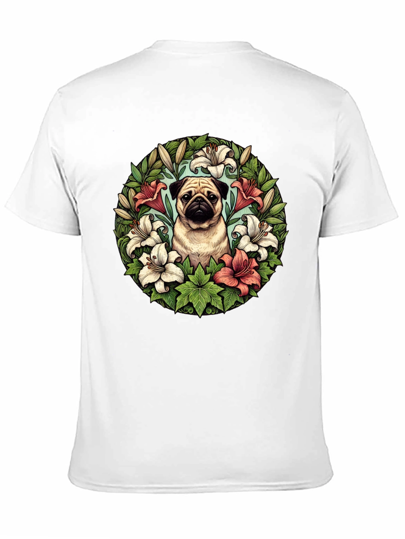 Pug and Lily Floral T-Shirt