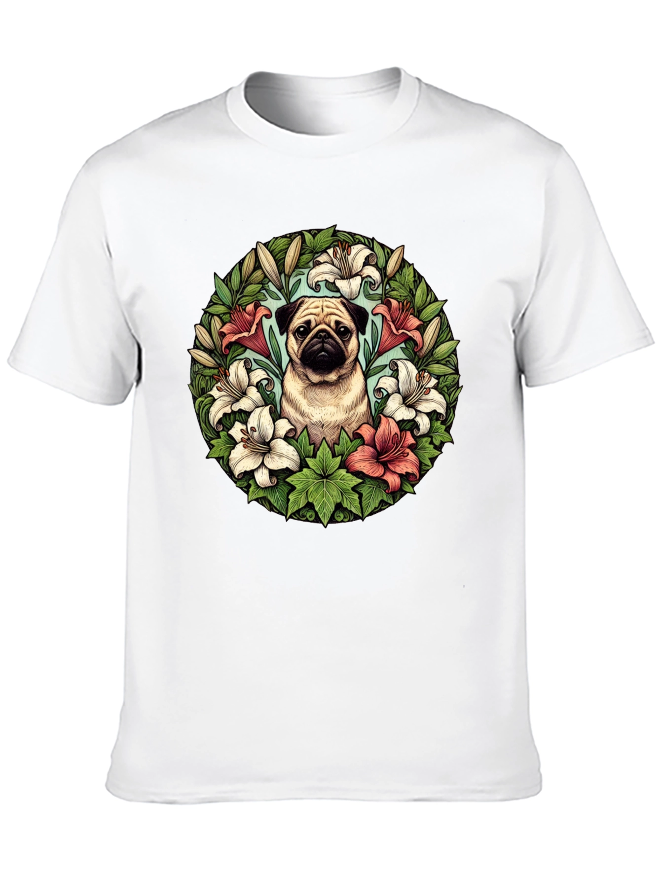Pug and Lily Floral T-Shirt