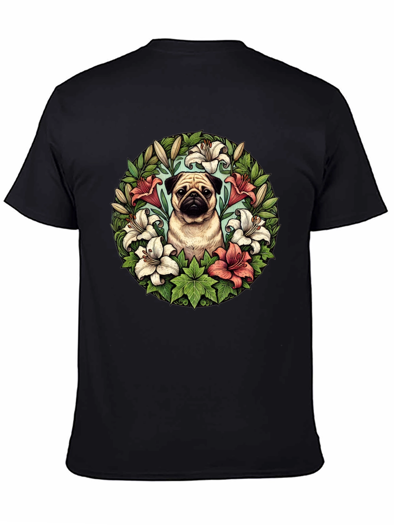 Pug and Lily Floral T-Shirt