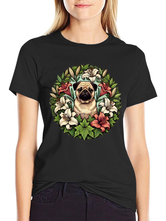 Pug and Lily Floral T-Shirt