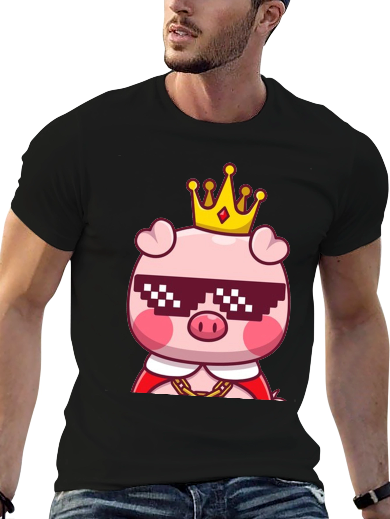 King Pig T-Shirt - Cool Cartoon Tee