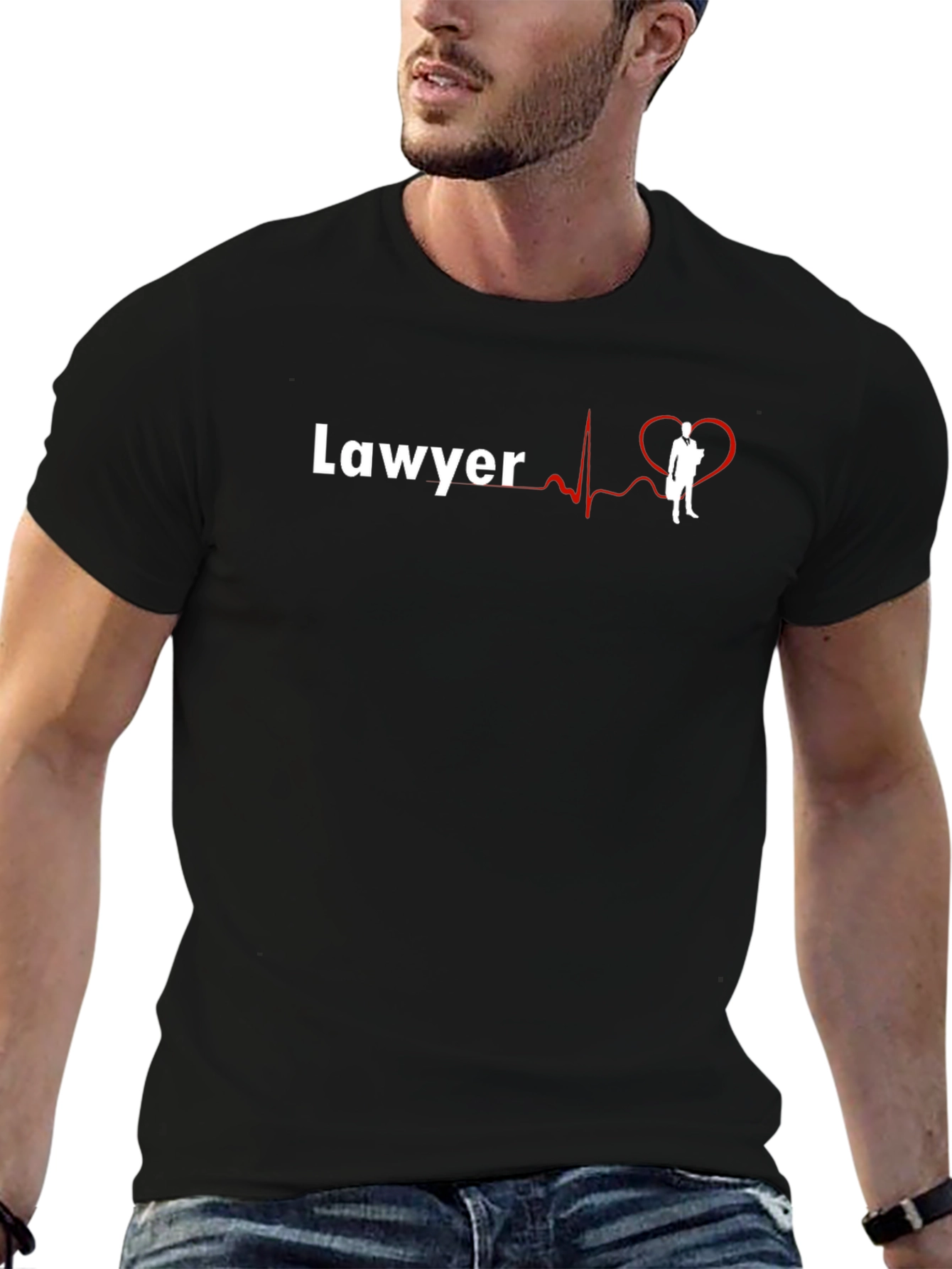 Lawyer Heartbeat Graphic Tee - Black