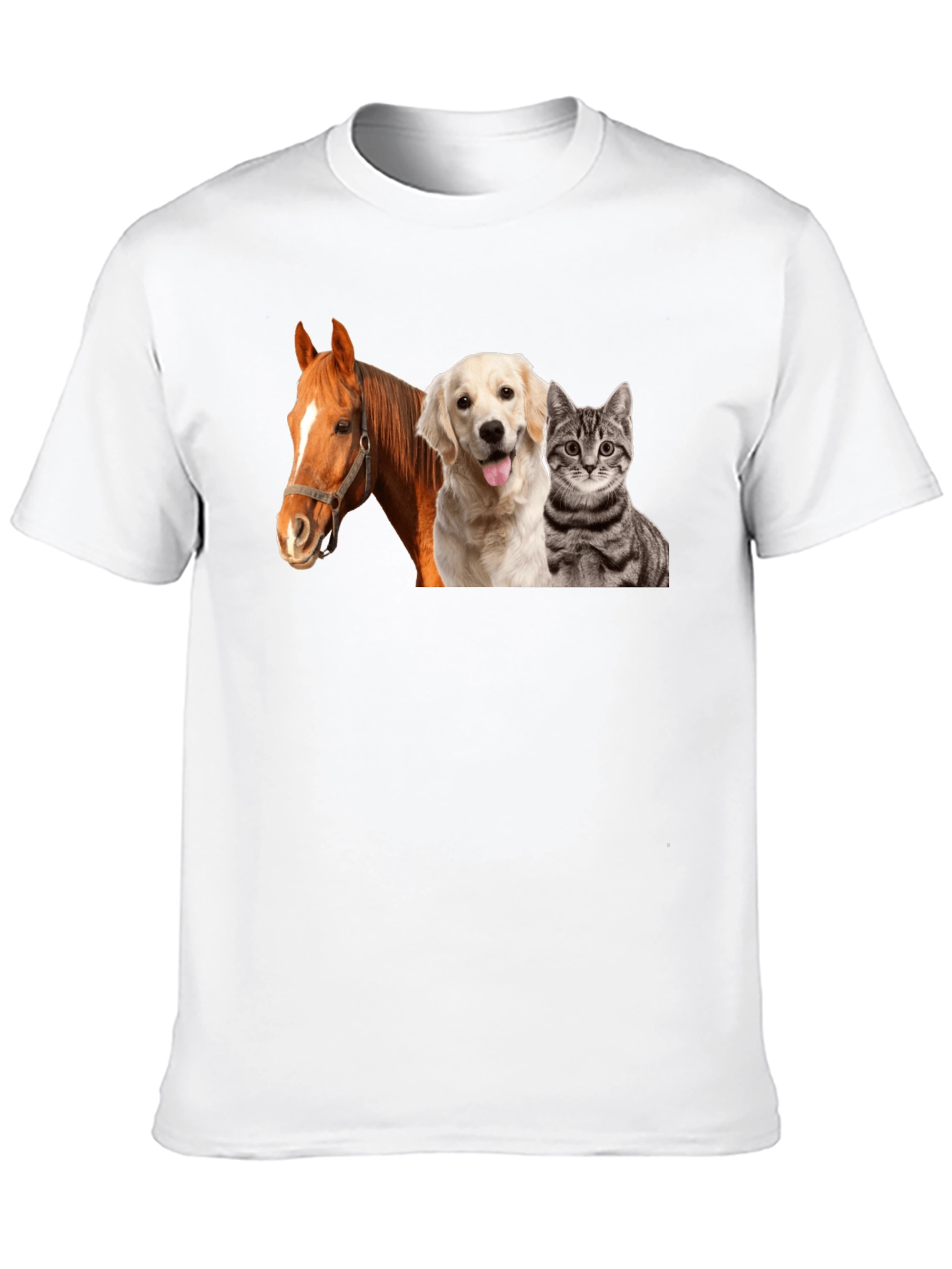 Novelty Animals T-Shirt: Horse Dog & Cat!