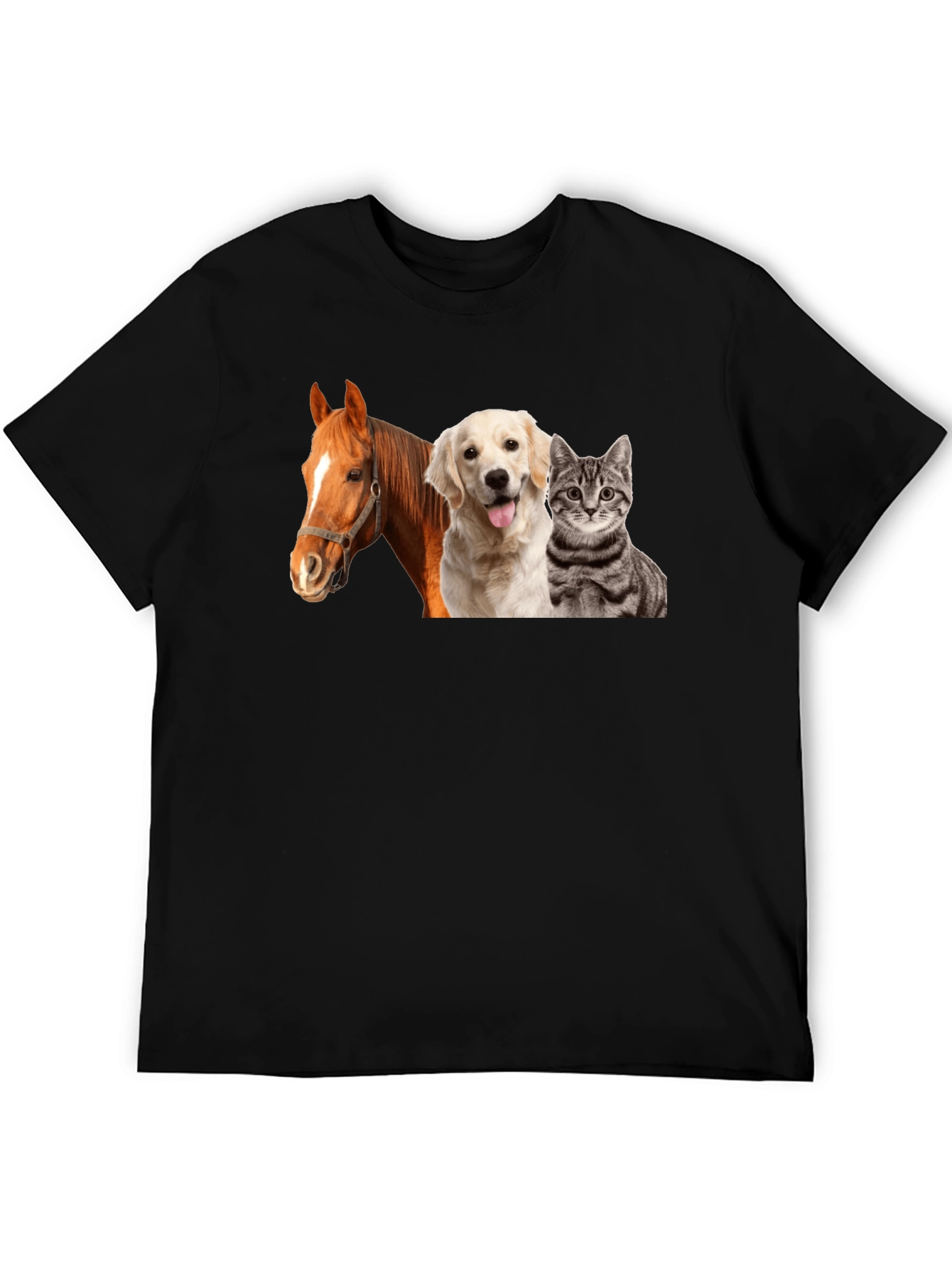 Novelty Animals T-Shirt: Horse Dog & Cat!