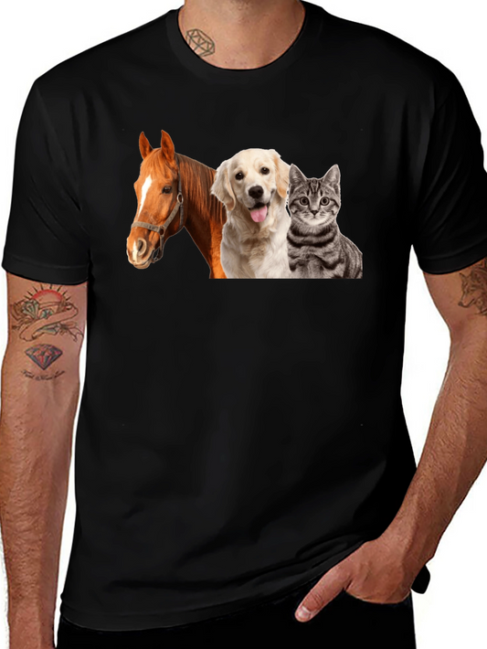Novelty Animals T-Shirt: Horse Dog & Cat!