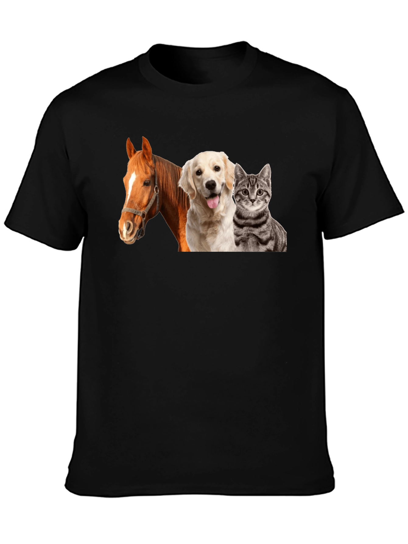 Novelty Animals T-Shirt: Horse Dog & Cat!