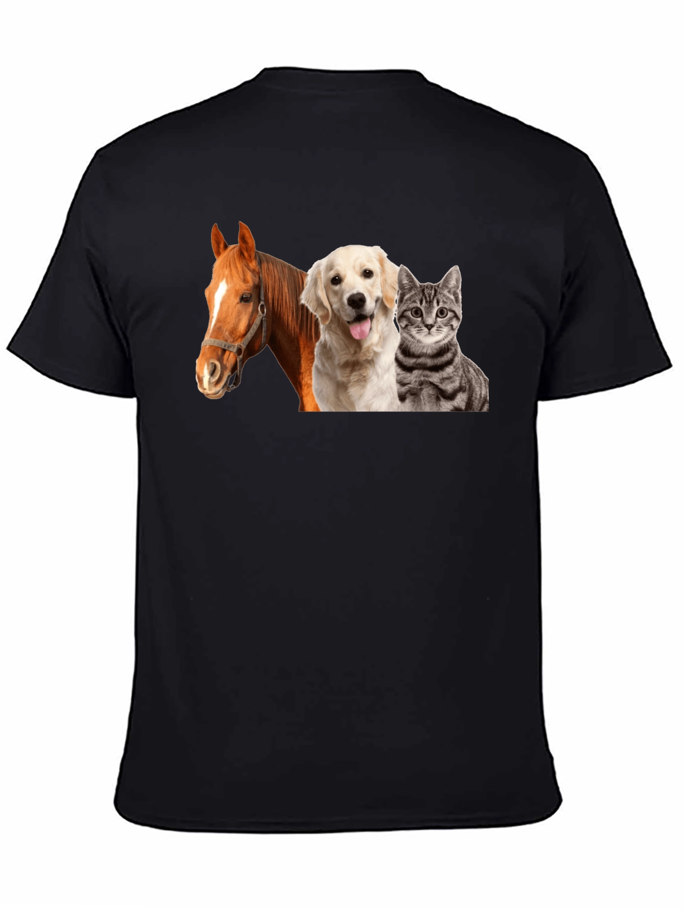 Novelty Animals T-Shirt: Horse Dog & Cat!