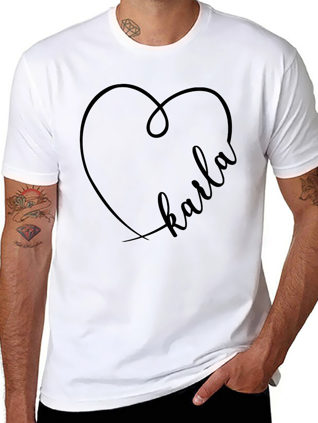 Karla Heart Graphic Tee - Trendy Custom Design