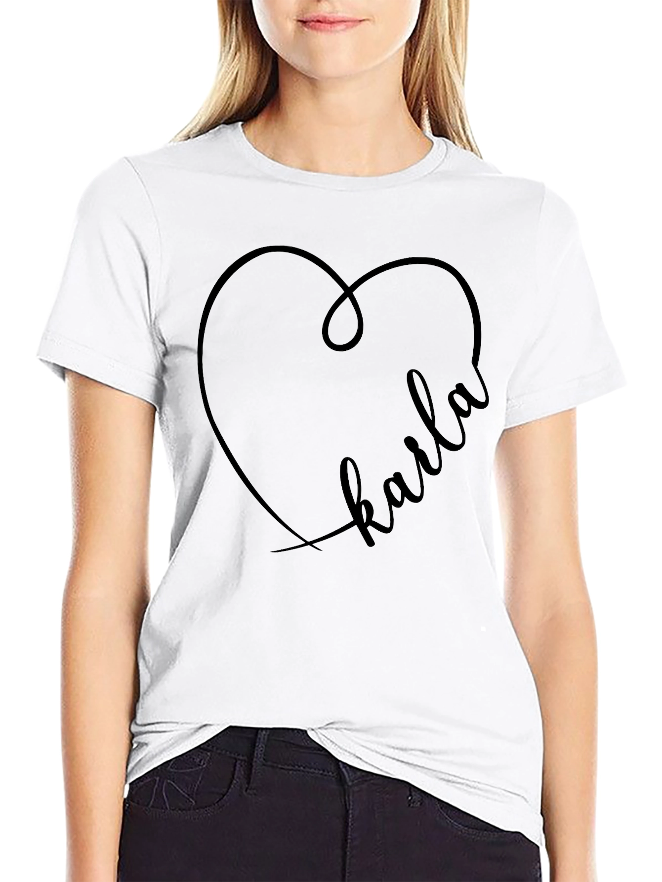 Karla Heart Graphic Tee - Trendy Custom Design